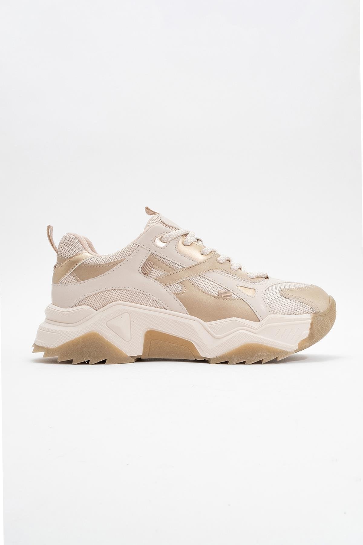 Lecce - Zapatillas de suela gruesa beige dorado (Mujer)