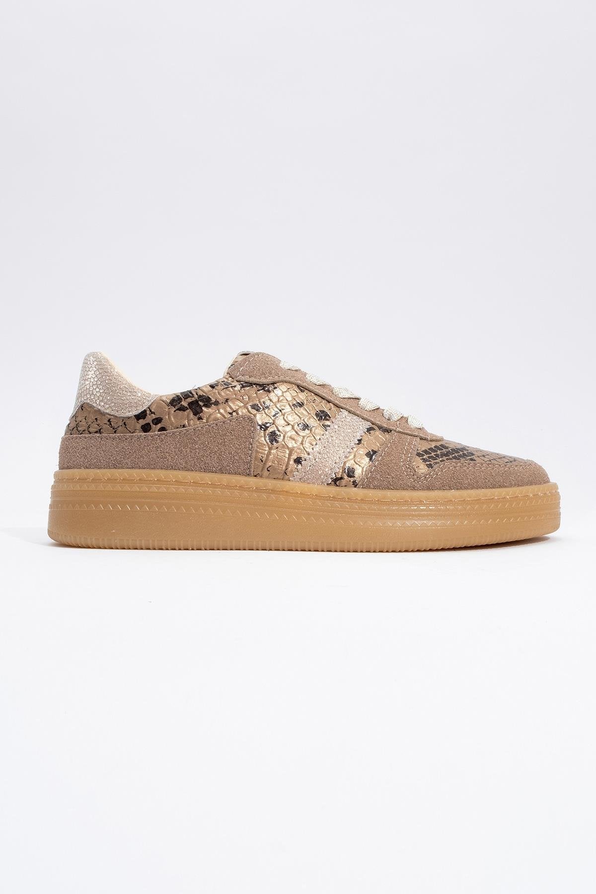 Rexie - Zapatillas con purpurina dorada (Mujer)
