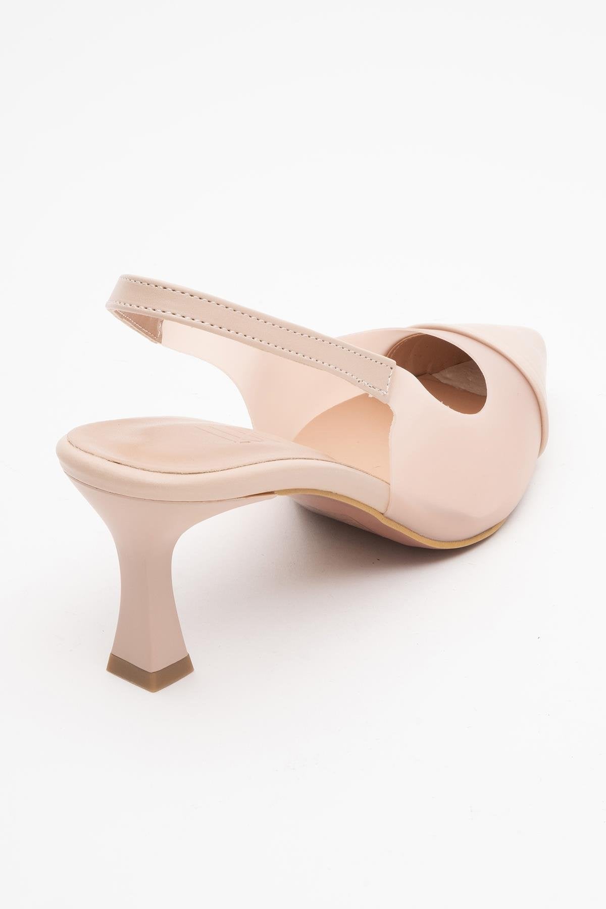 Moore - Zapatilla de tacón de punta transparente beige (mujer)