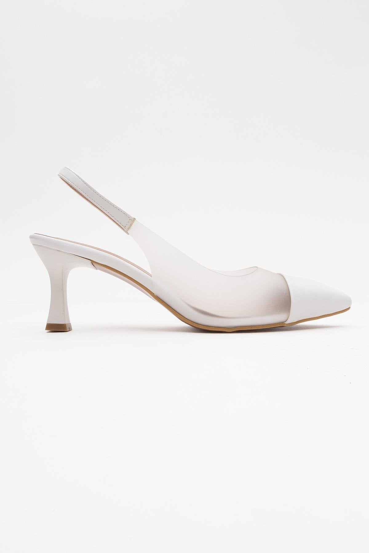 Moore - Zapatos de tacón de punta fina transparentes (Mujer)