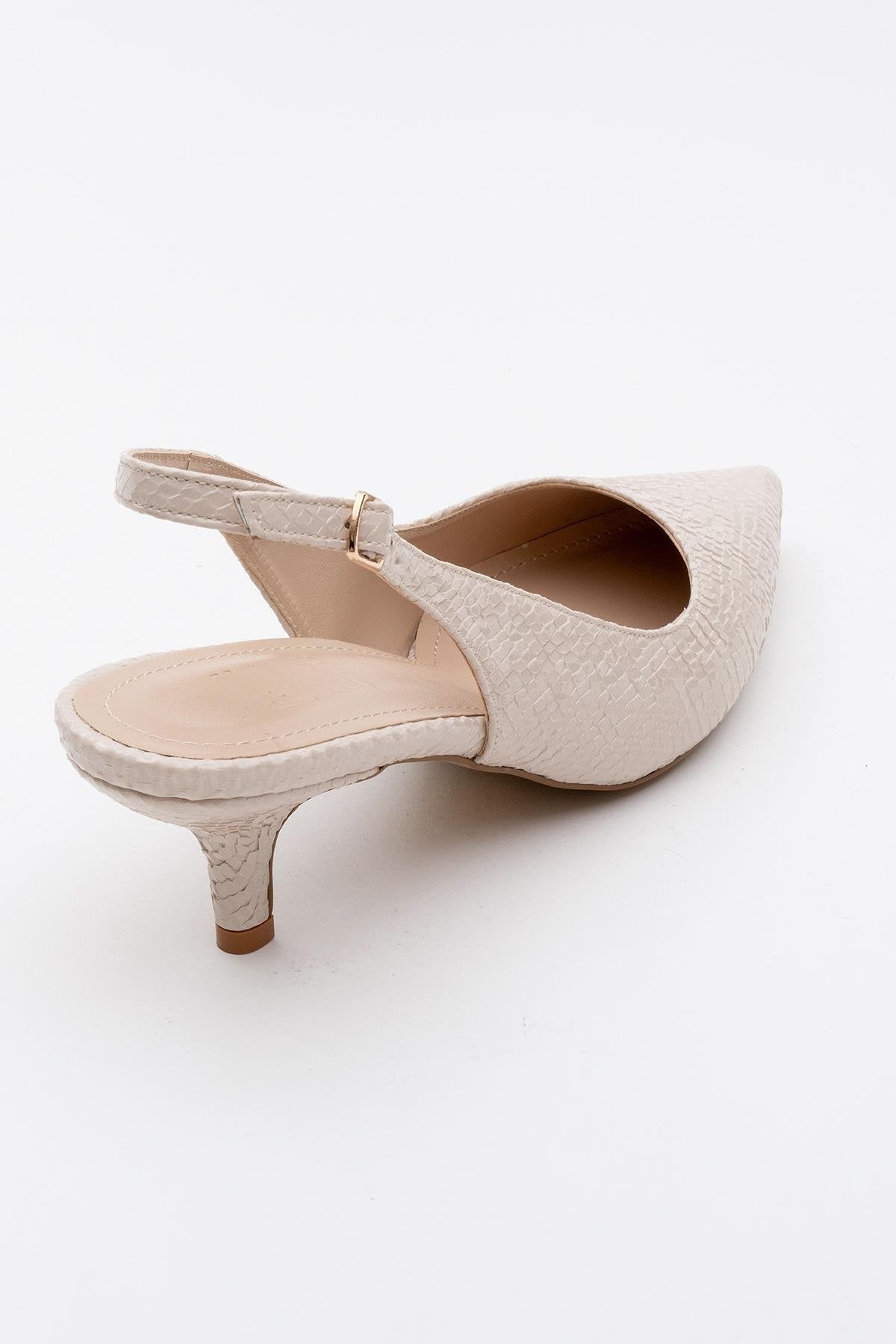 Valor - Zapatos de tacón en punta con estampado beige (mujer)
