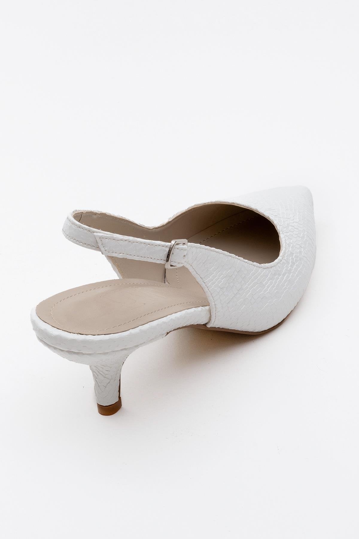 Valor: zapato de tacón en punta con estampado blanco (mujer)