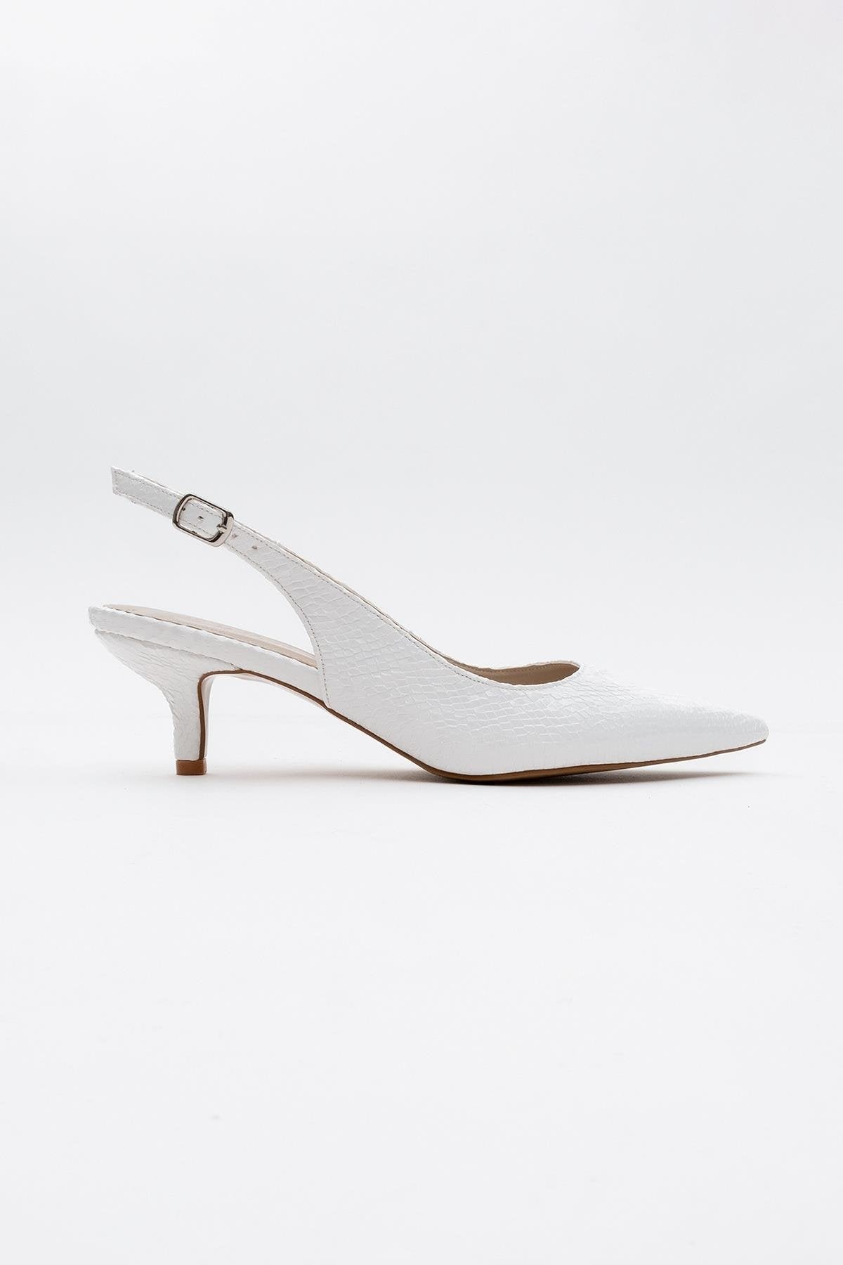 Valor: zapato de tacón en punta con estampado blanco (mujer)