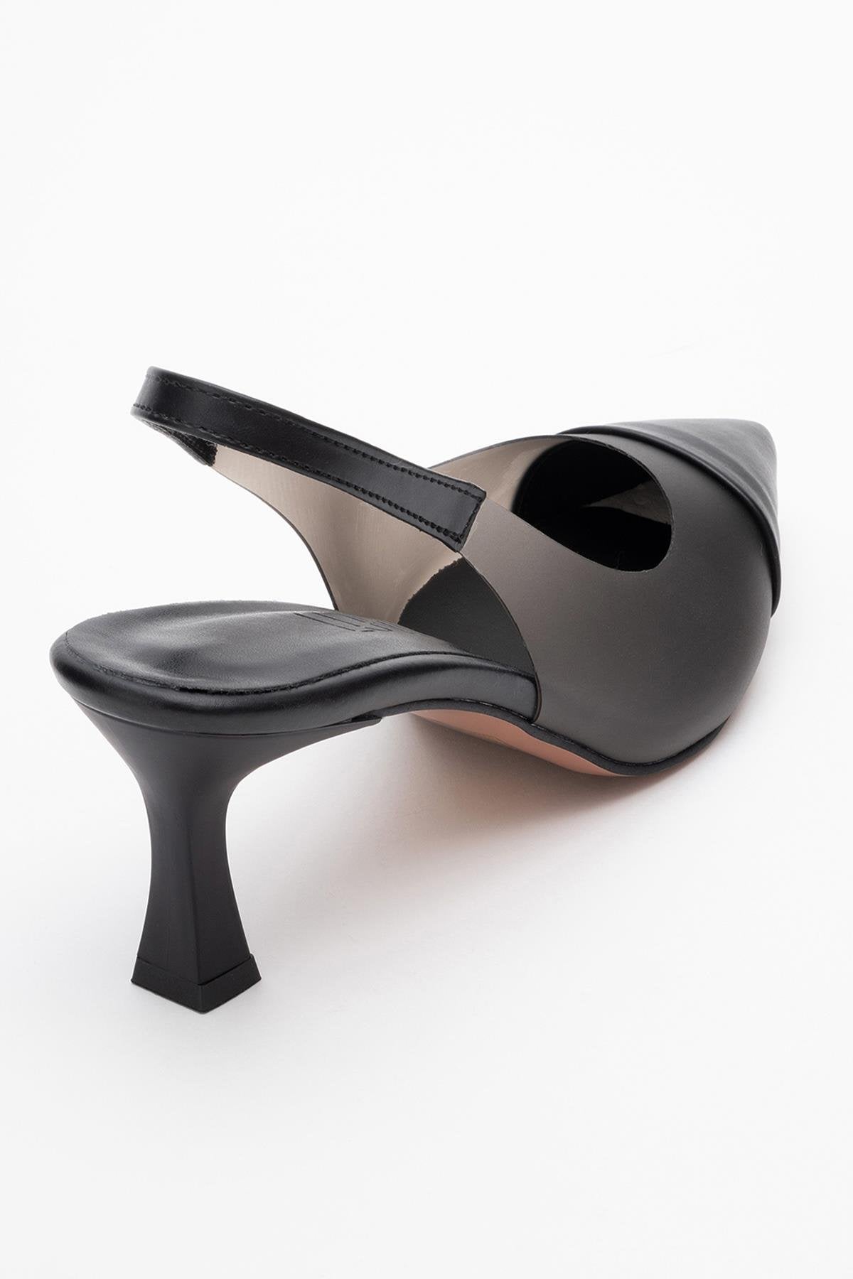 Moore - Zapatilla de tacón de aguja transparente negra (mujer)