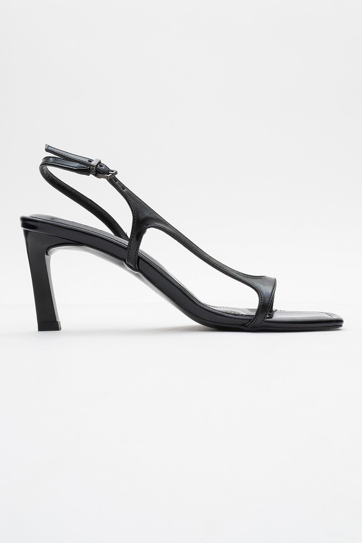 Melby - Sandalia de aguja negra con tiras (Mujer)