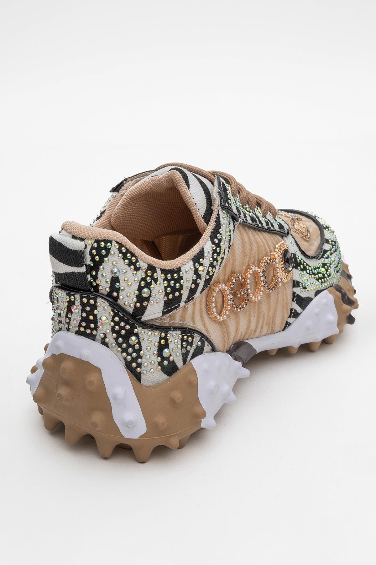 Vero - Zapatillas con joyas beige (Mujer)