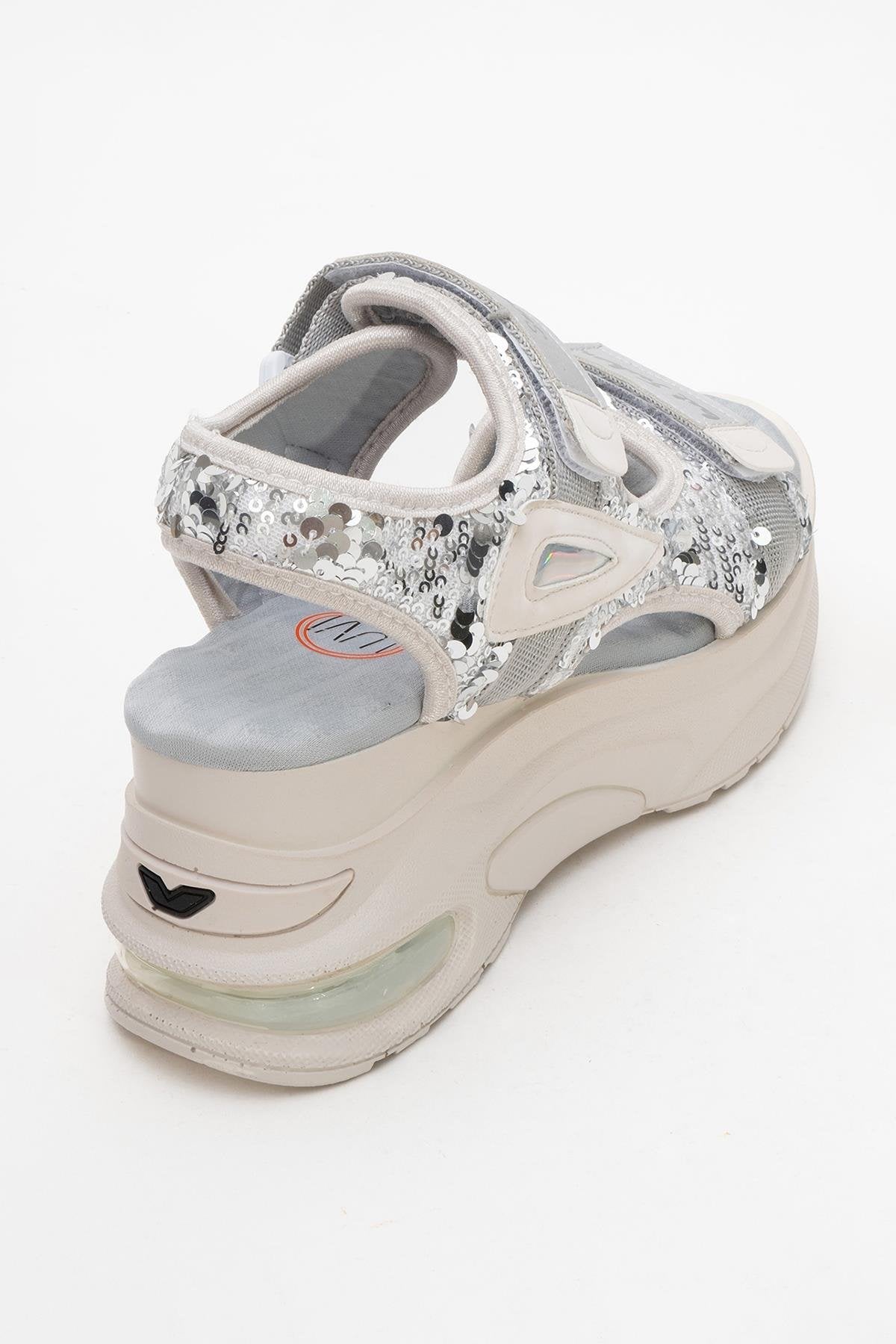Arthur - Sandalia deportiva de plataforma con tira gris (Mujer)