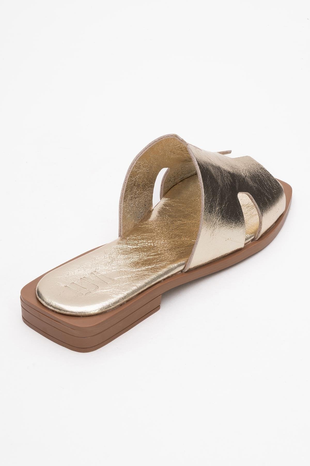 Jez - Gold Genuine Leather Slipper (Women)