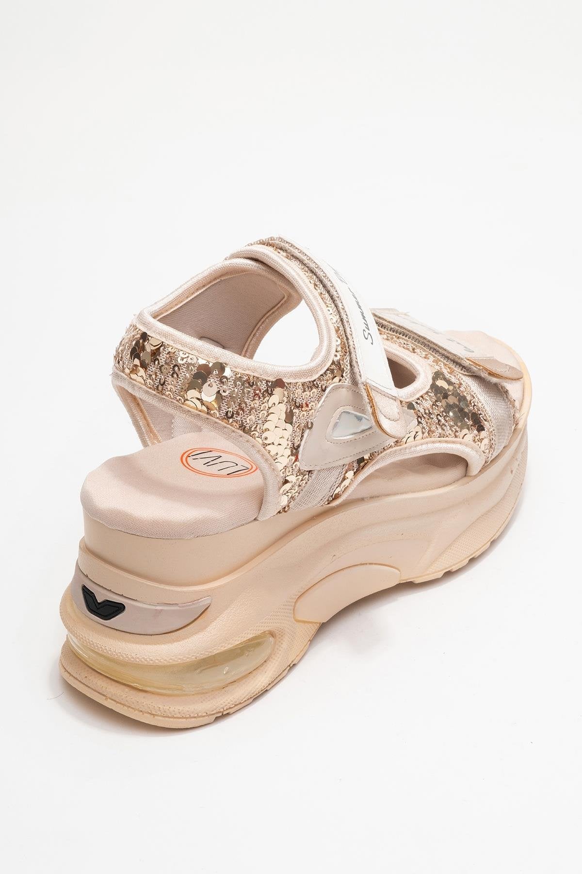 Arthur - Sandalia deportiva de plataforma con tira beige (Mujer)