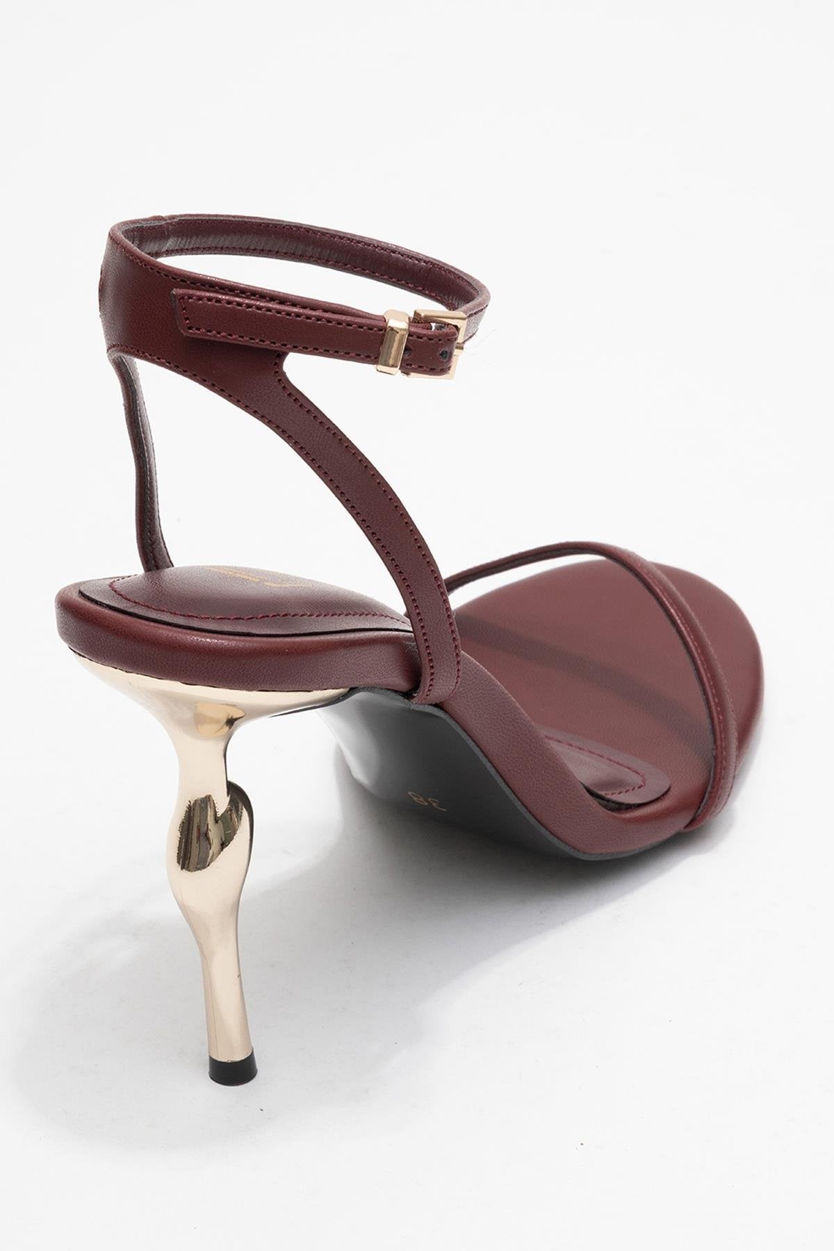Jasmin - Zapatos de Tacón de Tira Única Color Borgoña (Mujer)