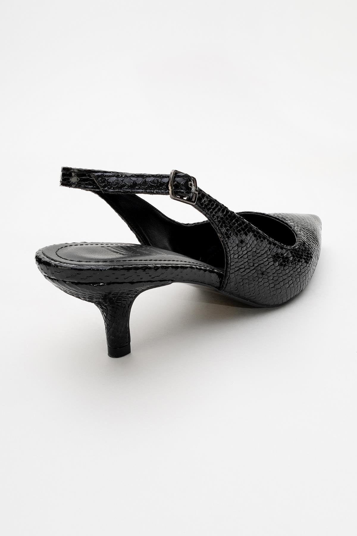 Valor - Zapatos de tacón de punta con estampado negro (mujer)