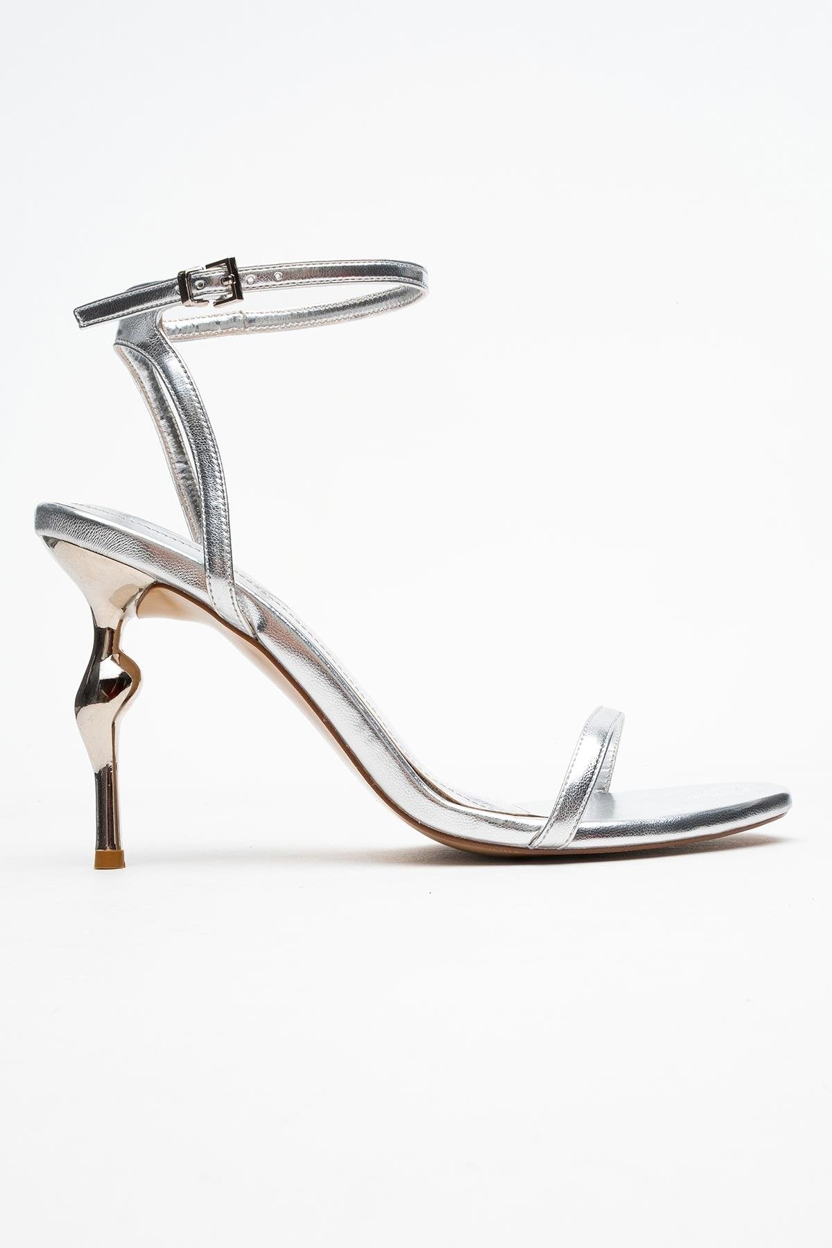 Jasmin - Zapato de tacón de una sola tira plateado (Mujer)