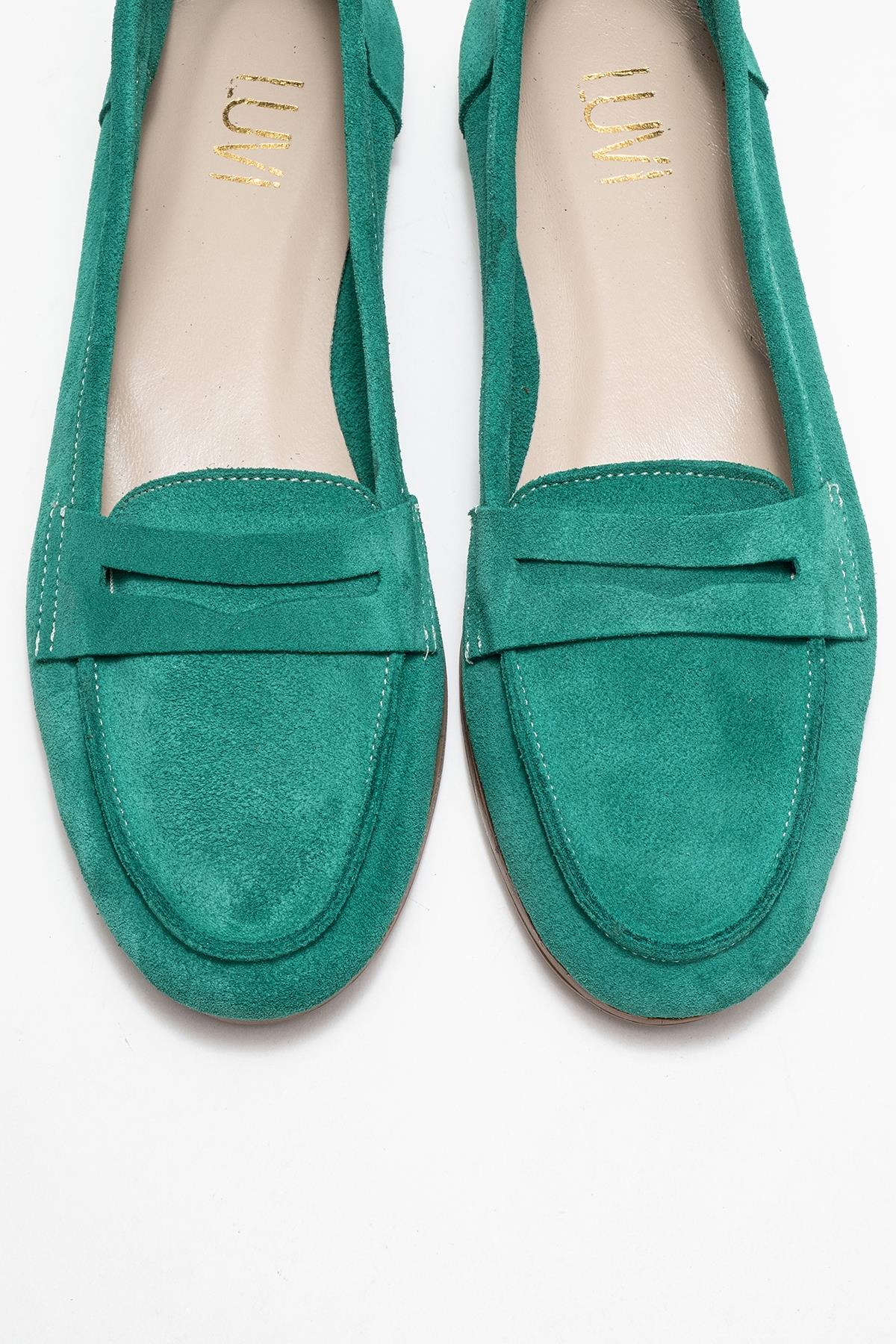 Dorothy - Mocasines de piel de ante verde esmeralda