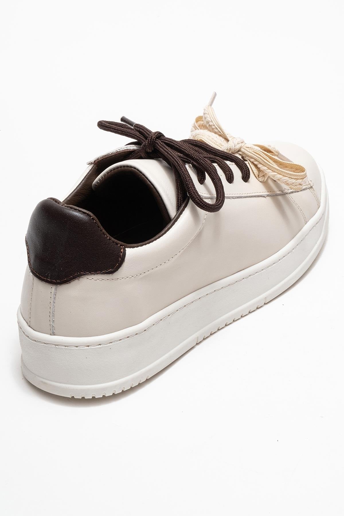 Warron - Light Beige Leather Sneakers (Women)