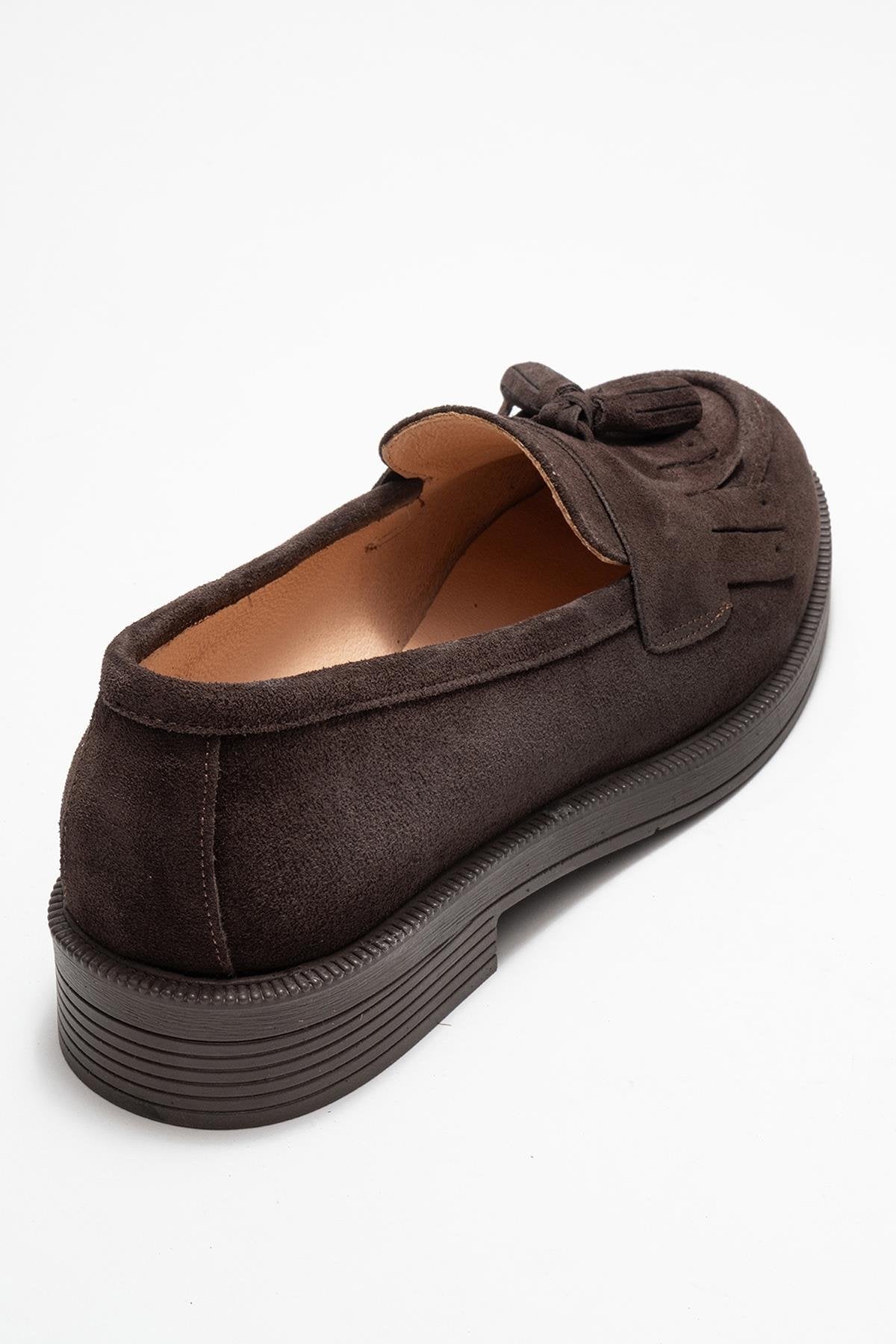 Milly - Brown Suede Leather Tassel Loafers