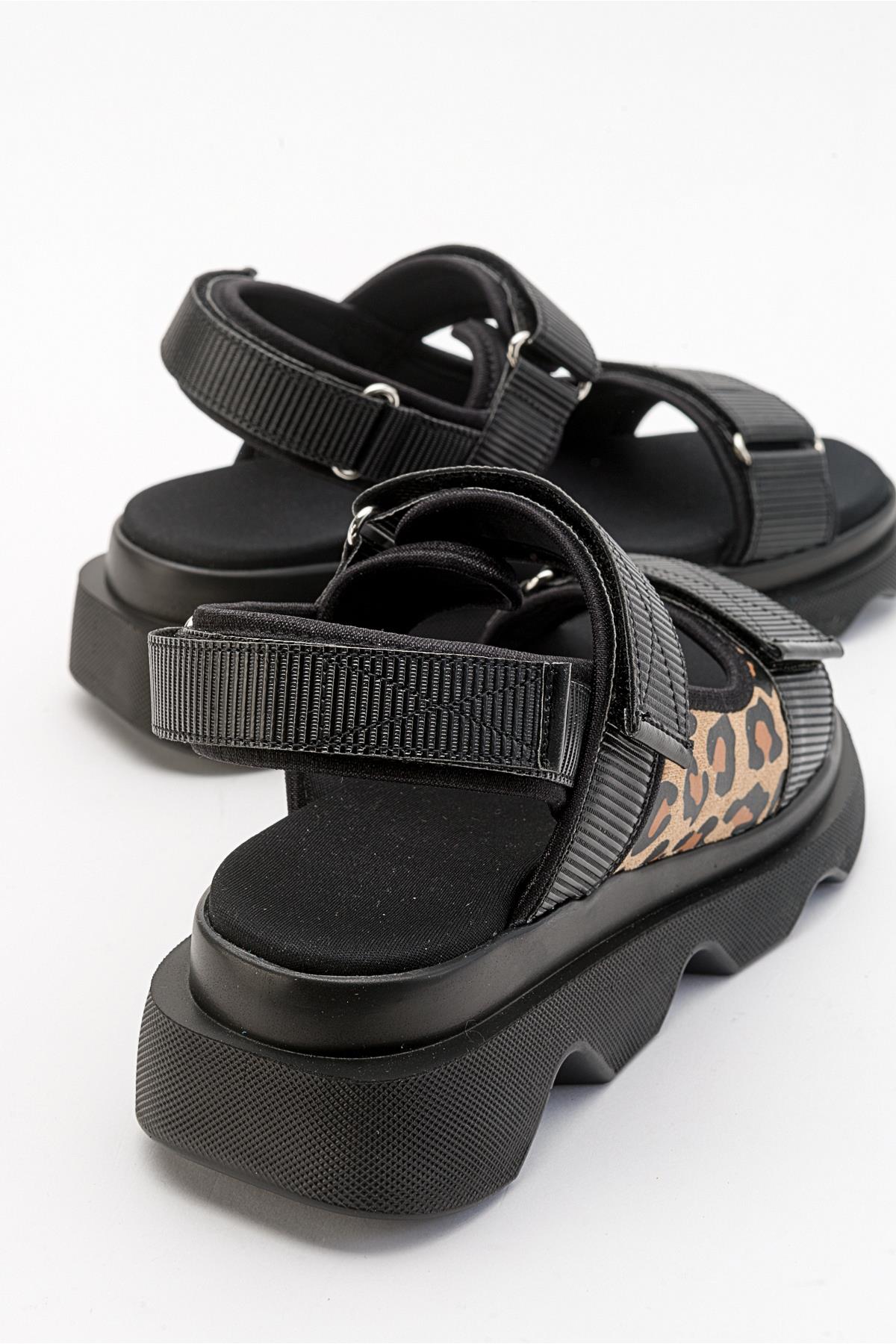 Tedy - Sandalia de Tiras Adherentes Negras (Mujer)