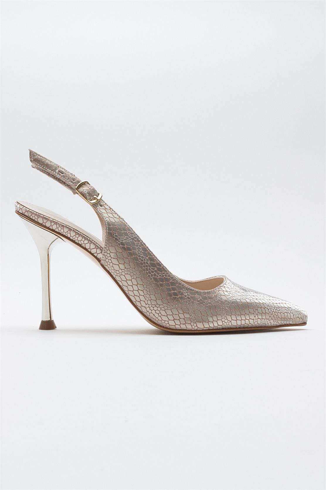 Orfo - Zapatilla de tacón alto con estampado dorado (Mujer)