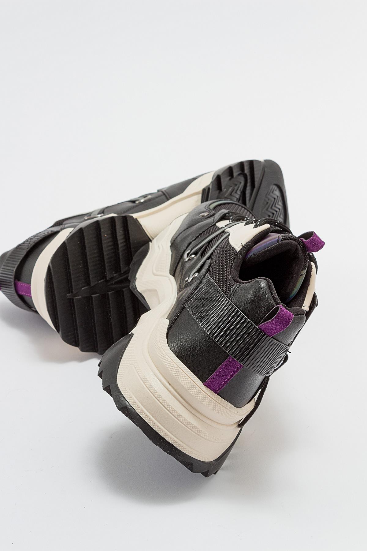 Maggie - Zapatillas deportivas negras y moradas (mujer)
