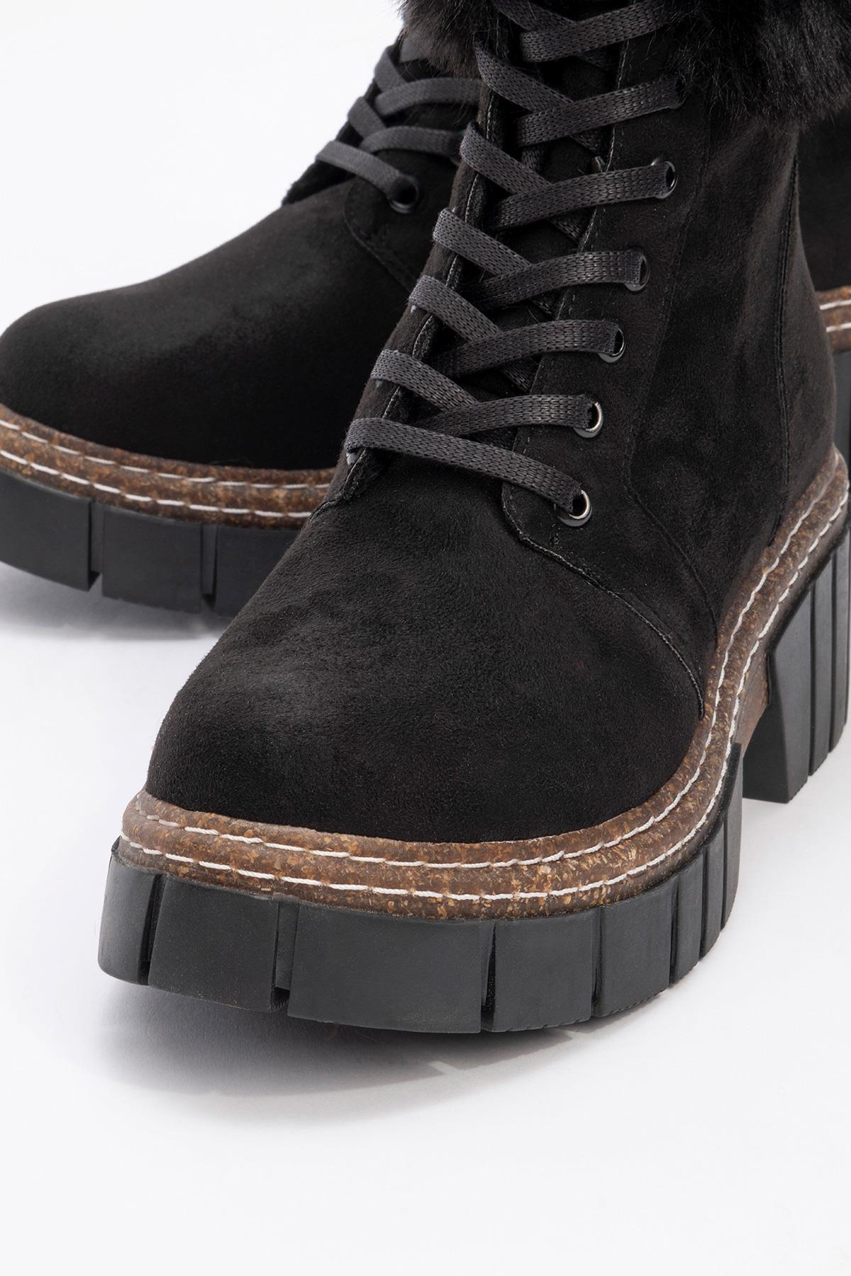 Jayla - Botas de piel de ante negras (Mujer)