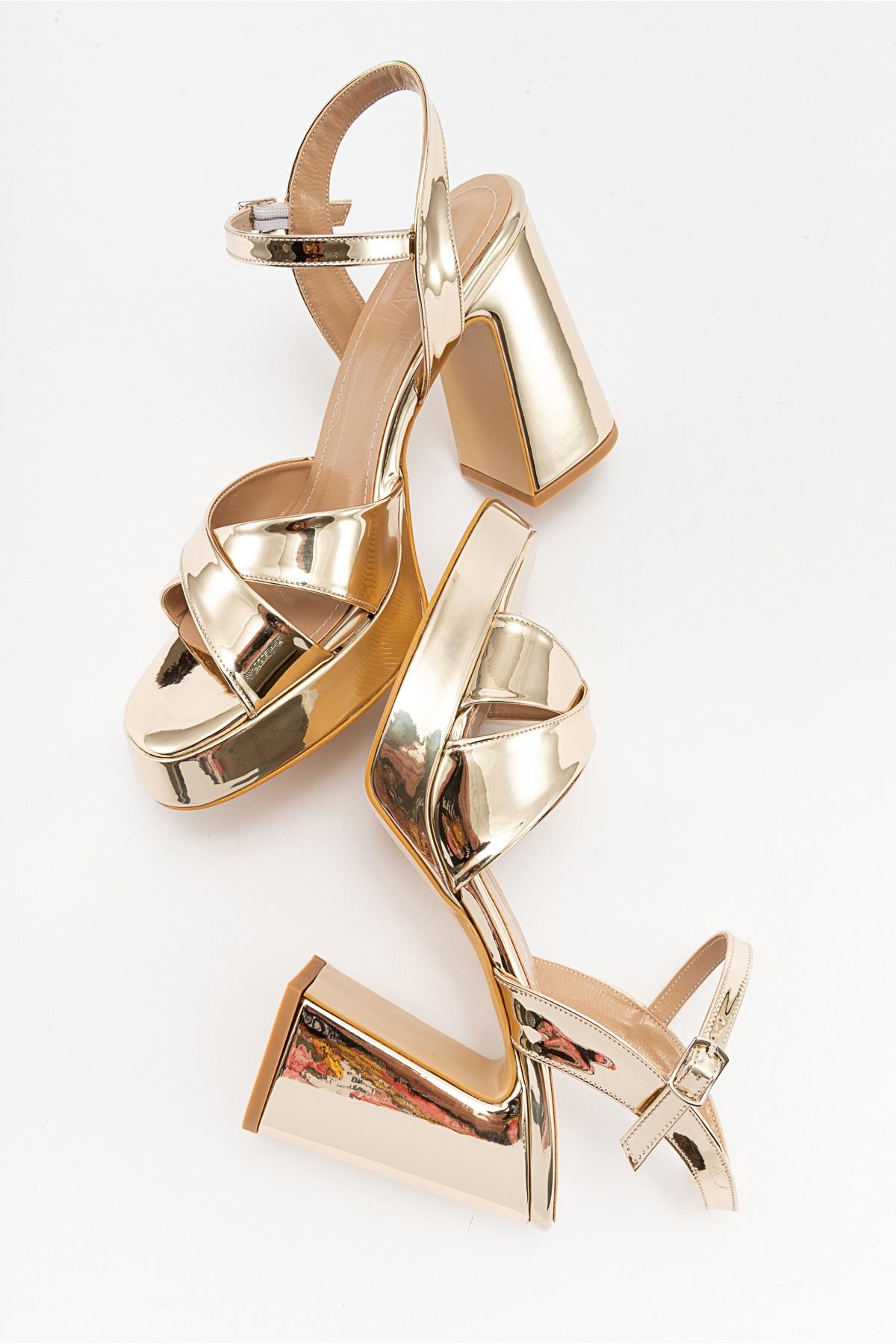 Lello - Zapato de Tacón de Plataforma Dorado (Mujer)