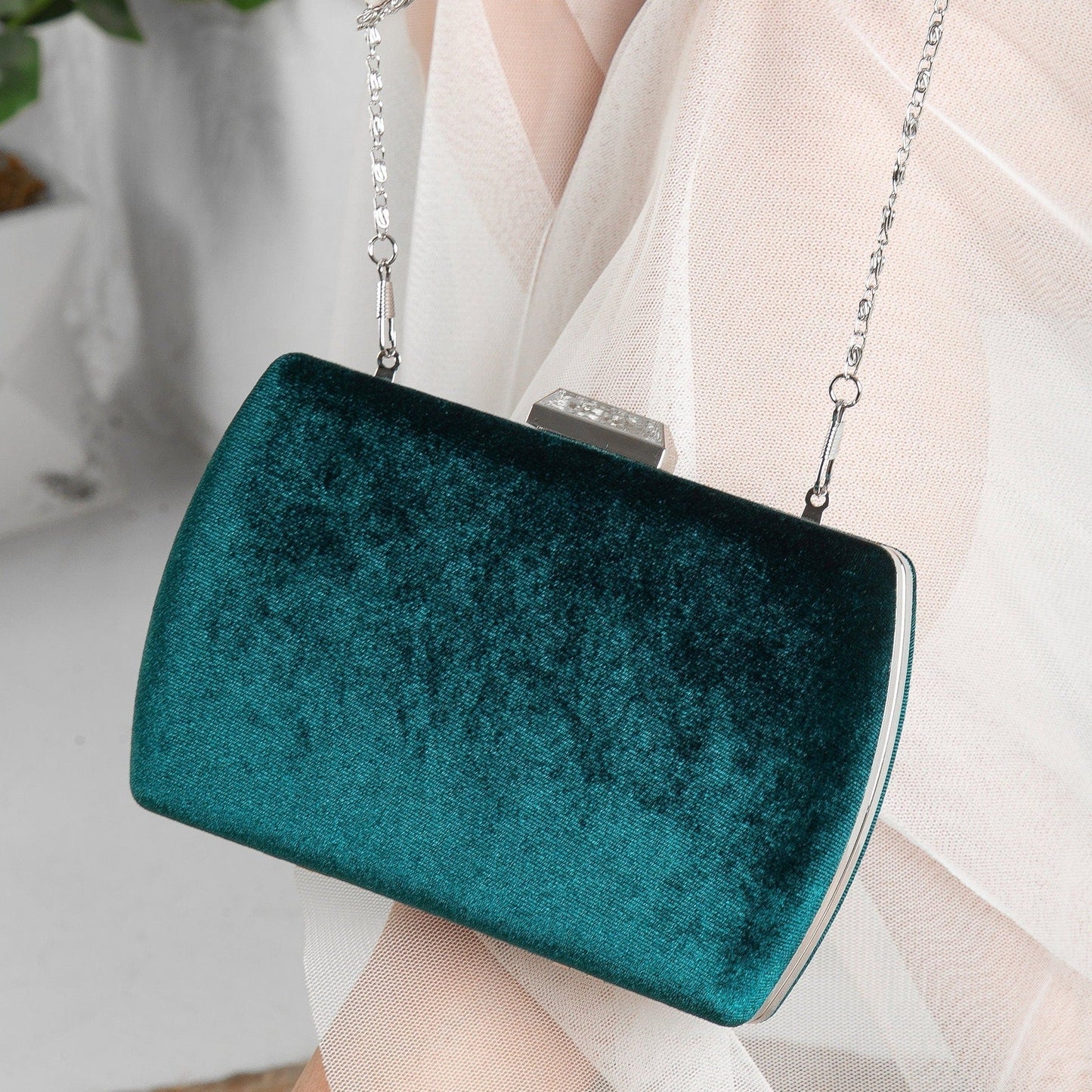 Francisca - Cartera de mano verde esmeralda