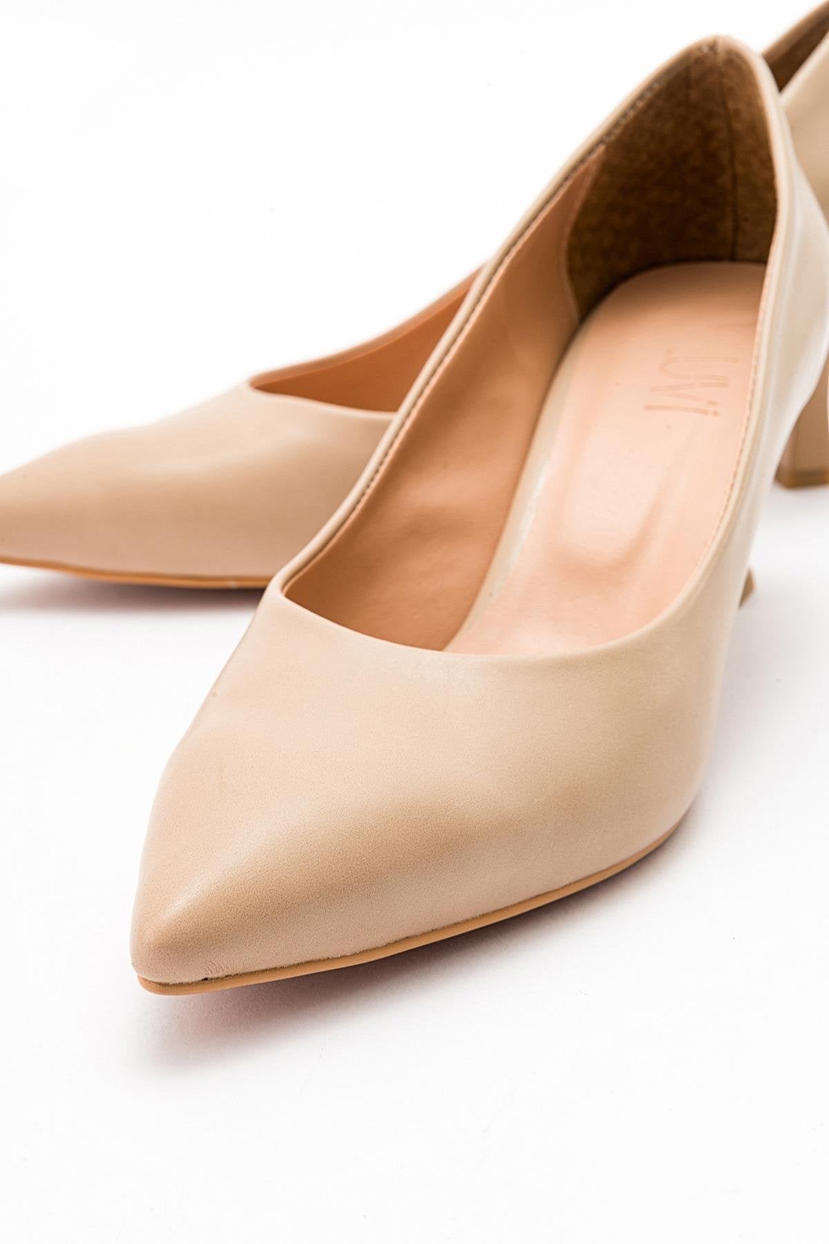 Pedra - Zapatilla de tacón de aguja nude con punta (Mujer)