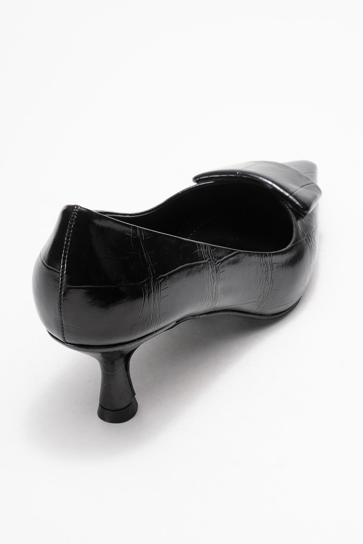 Marcia - Zapato de Tacón con Hebilla Estampado Negro (Mujer)