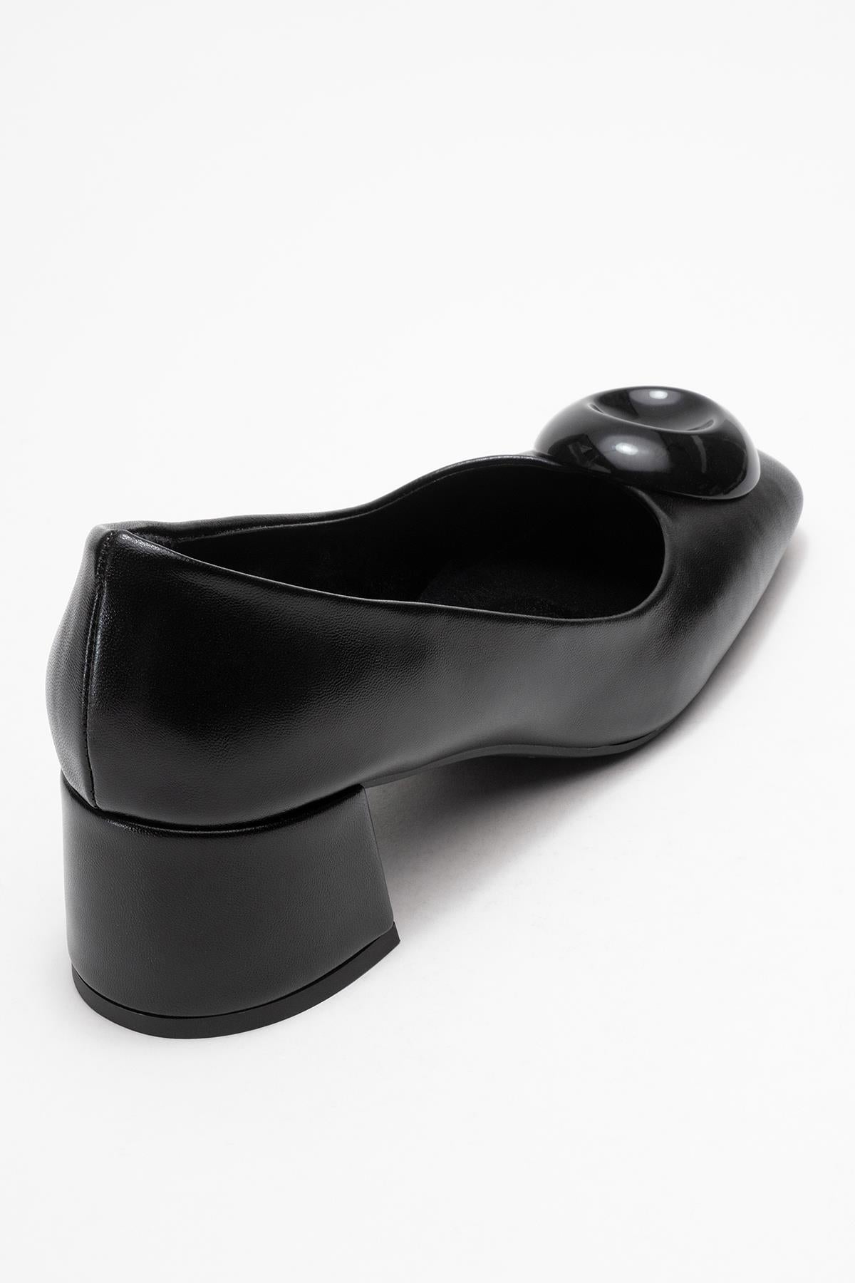 Mila - Zapatos de tacón de bloque con hebilla cuadrada y punta cuadrada (Mujer)