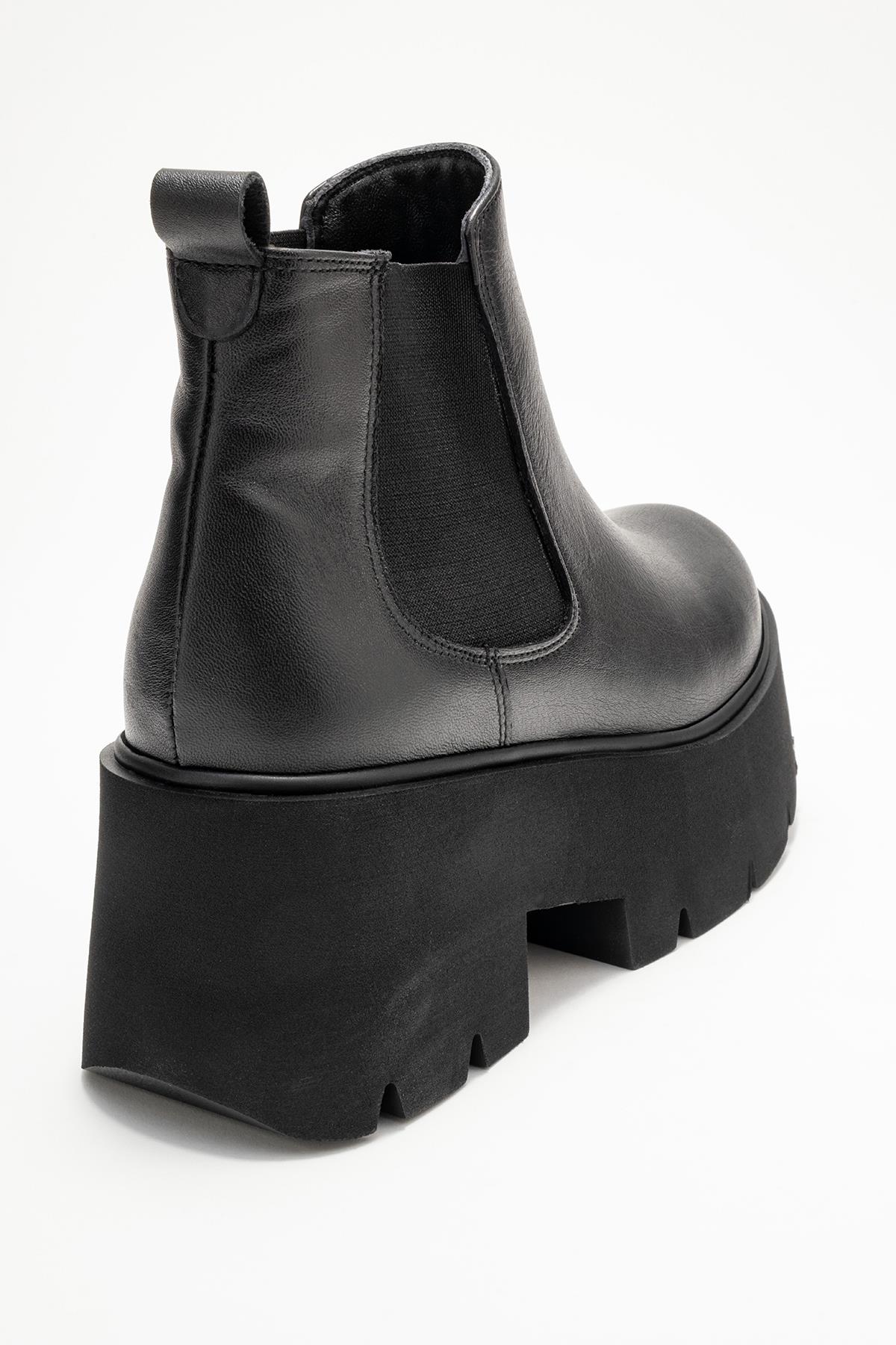 Clen - Botín Chelsea de Cuero Negro (Mujer)