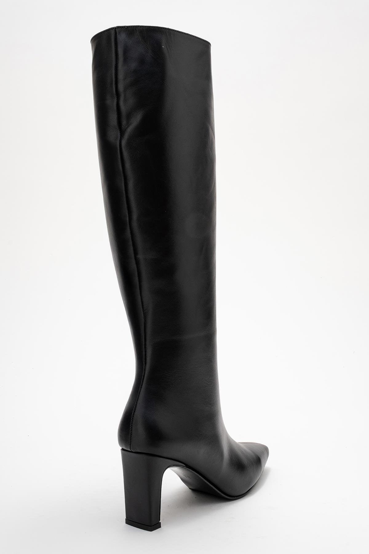 Lume - Bota Alta de Cuero Negro (Mujer)