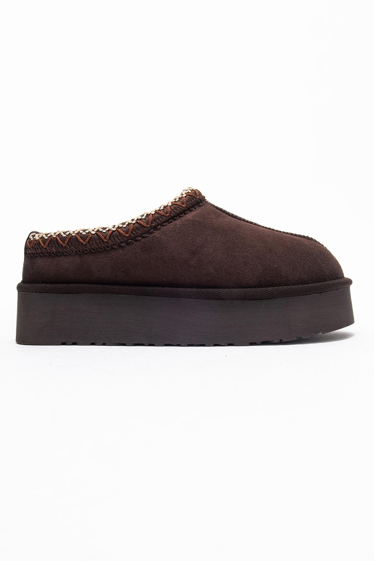 Avelia - Pantuflas de invierno de ante marrón (mujer)