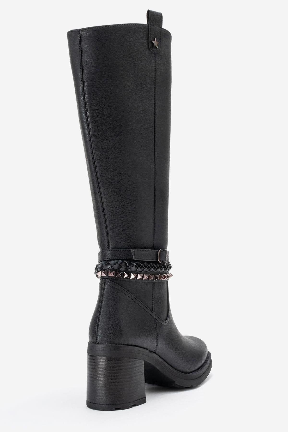 Viorra - Black Knee High Boot (Women)