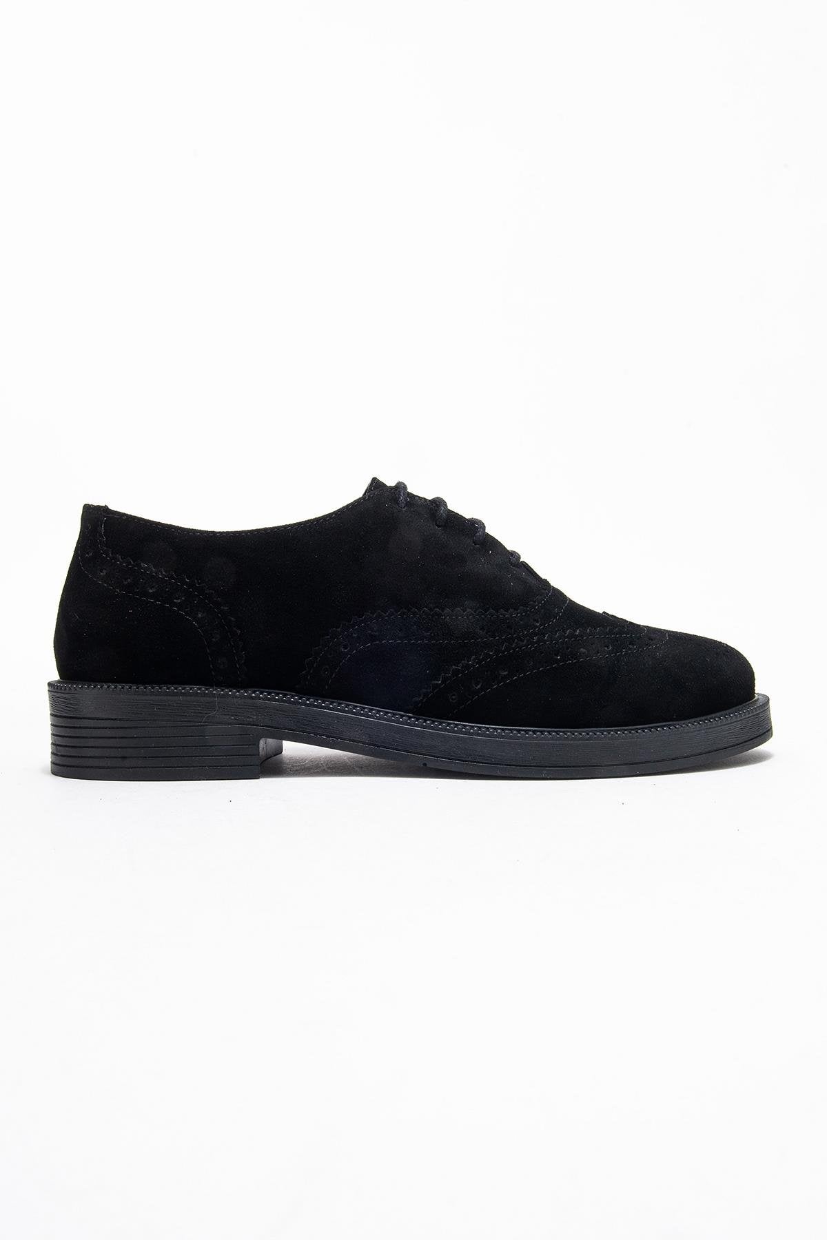 Avra - Zapatos Oxford de Ante Negro (Mujer)