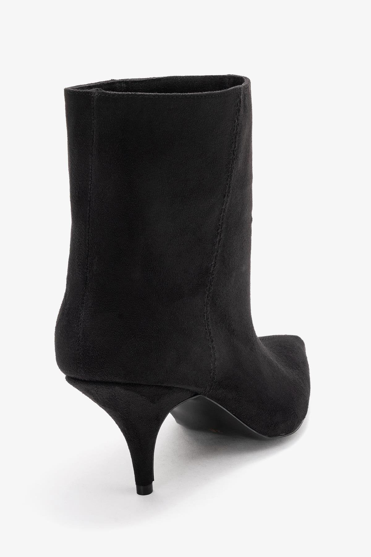 Brivelle - Bota Negra de Tacón Puntiagudo de Ante (Mujer)