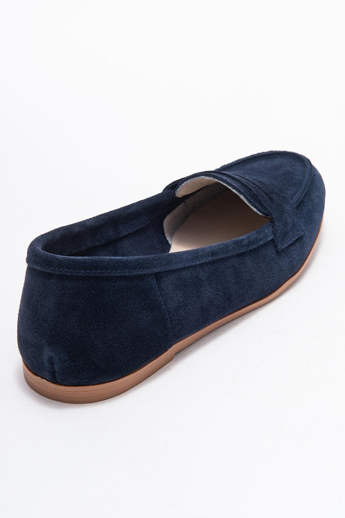 Dorothy - Dark Navy Suede Leather Loafers