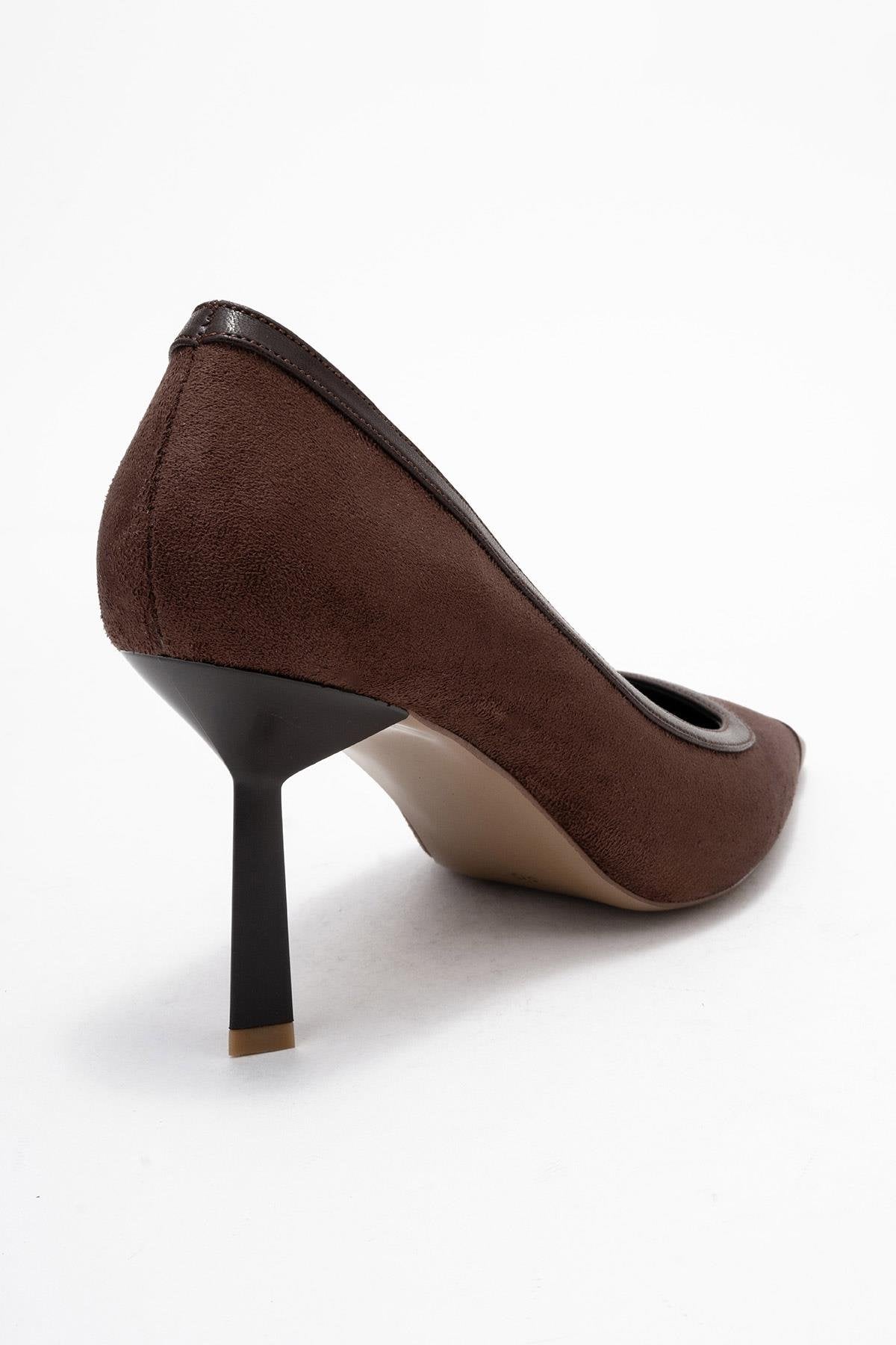 Rona - Zapatos de tacón de ante marrón con punta (Mujer)