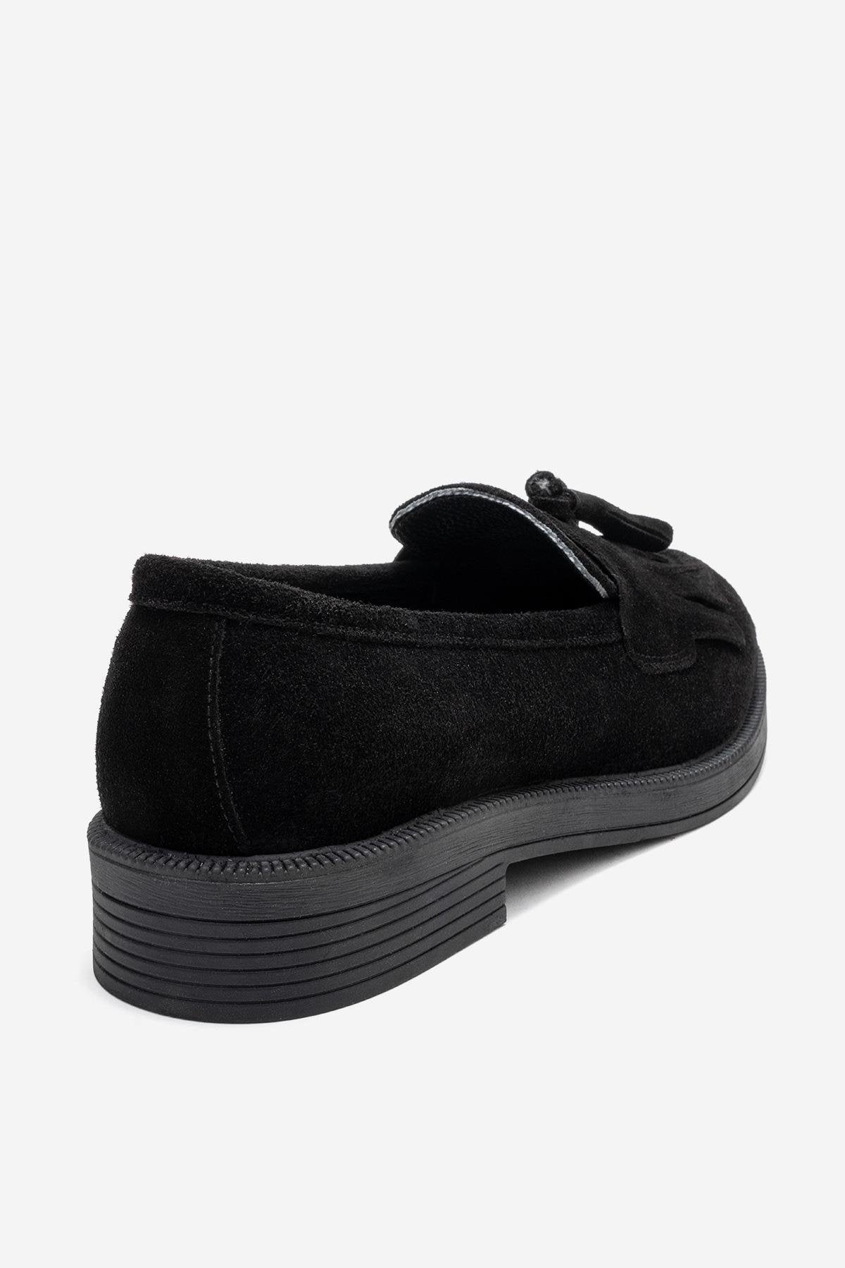 Milly - Mocasines de borla de cuero negro