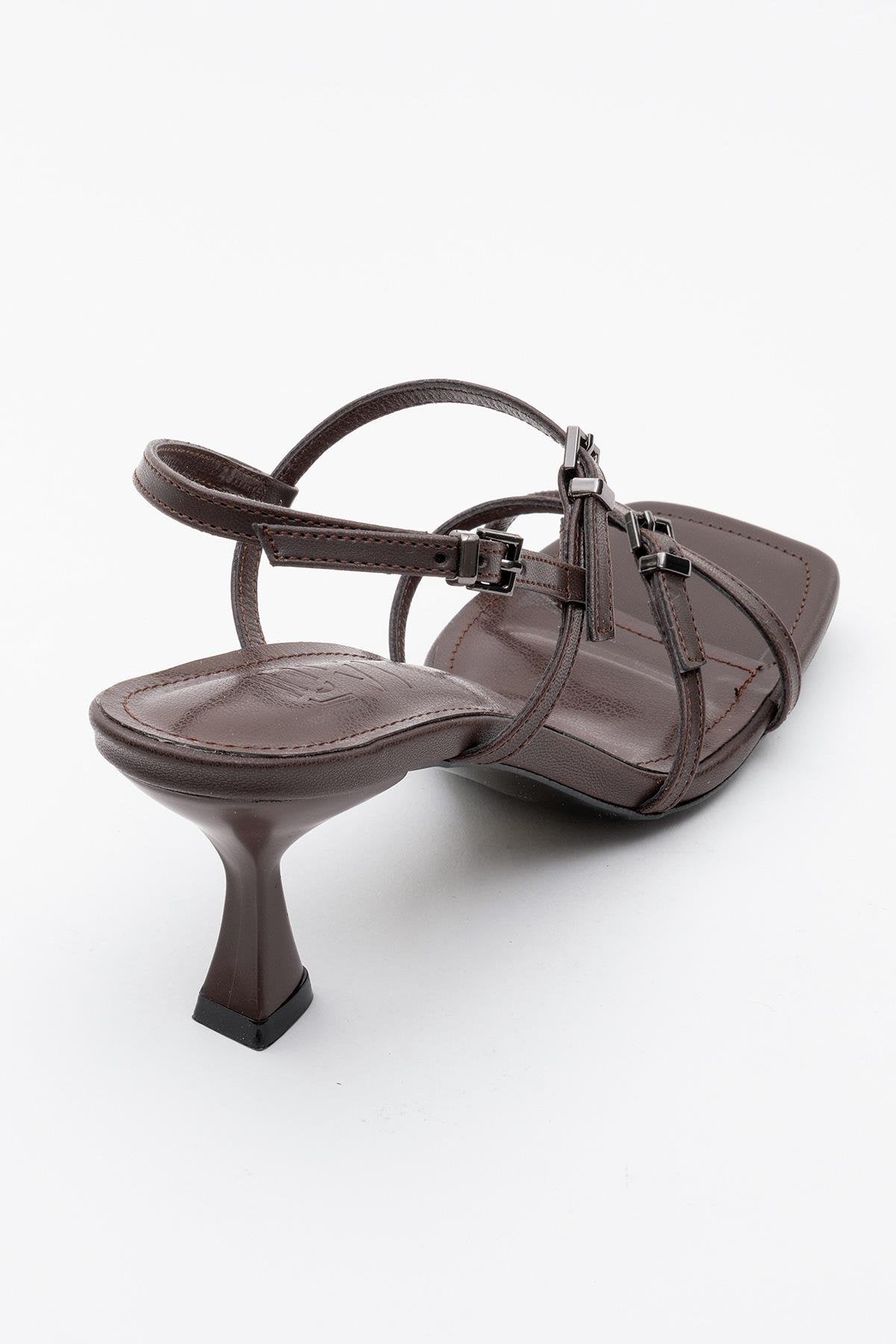 Nebel - Sandalia de Tacón Stiletto con Tiras Marrón (Mujer)