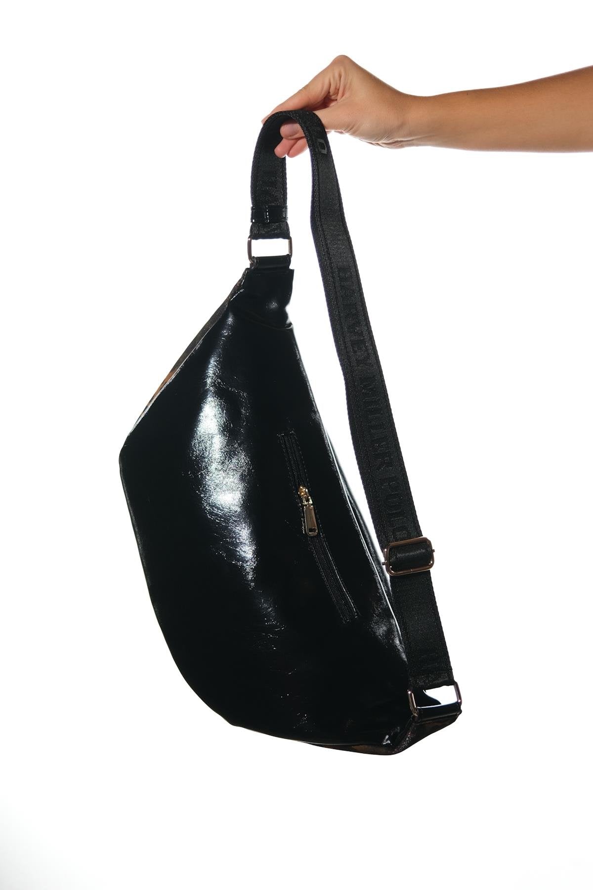Venta - Black-Yellow Patterned Large Waist Bag (Women)