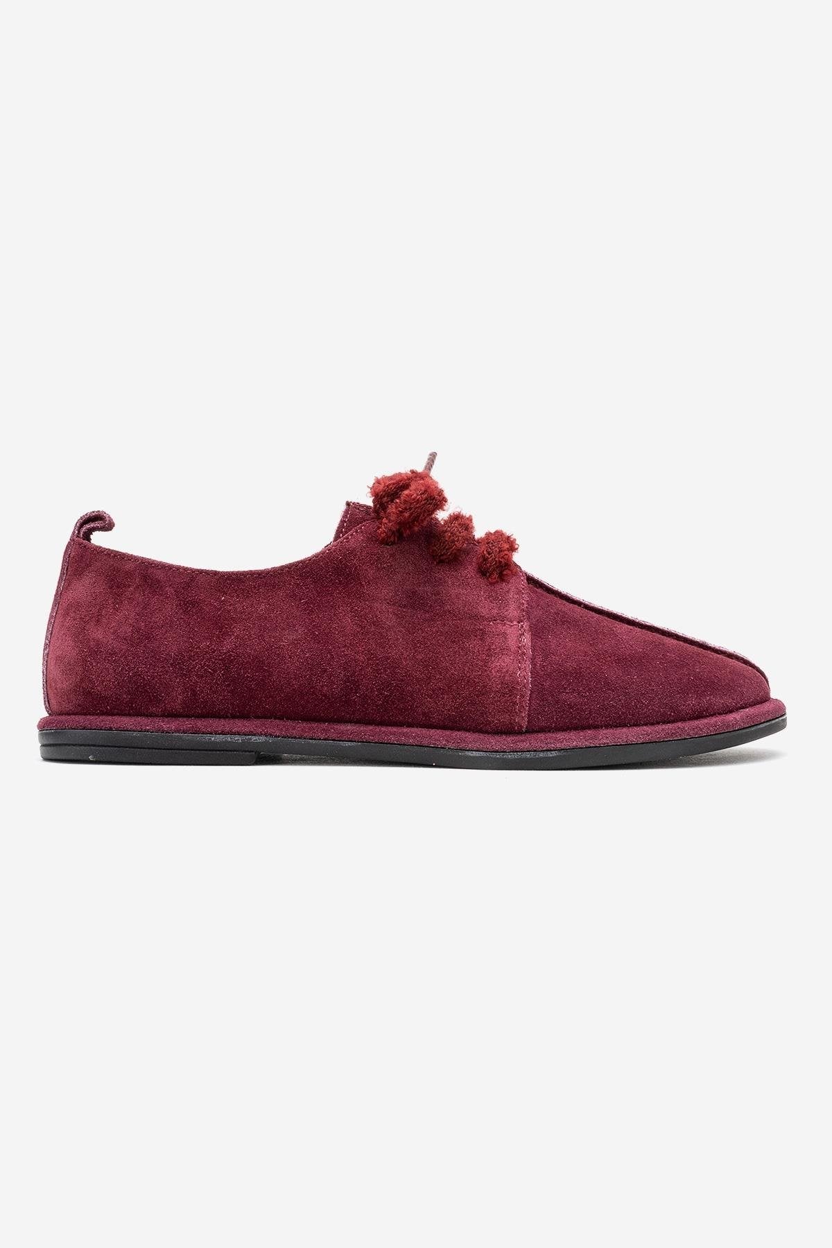 Denora - Zapatos de ante burdeos con cordones (mujer)