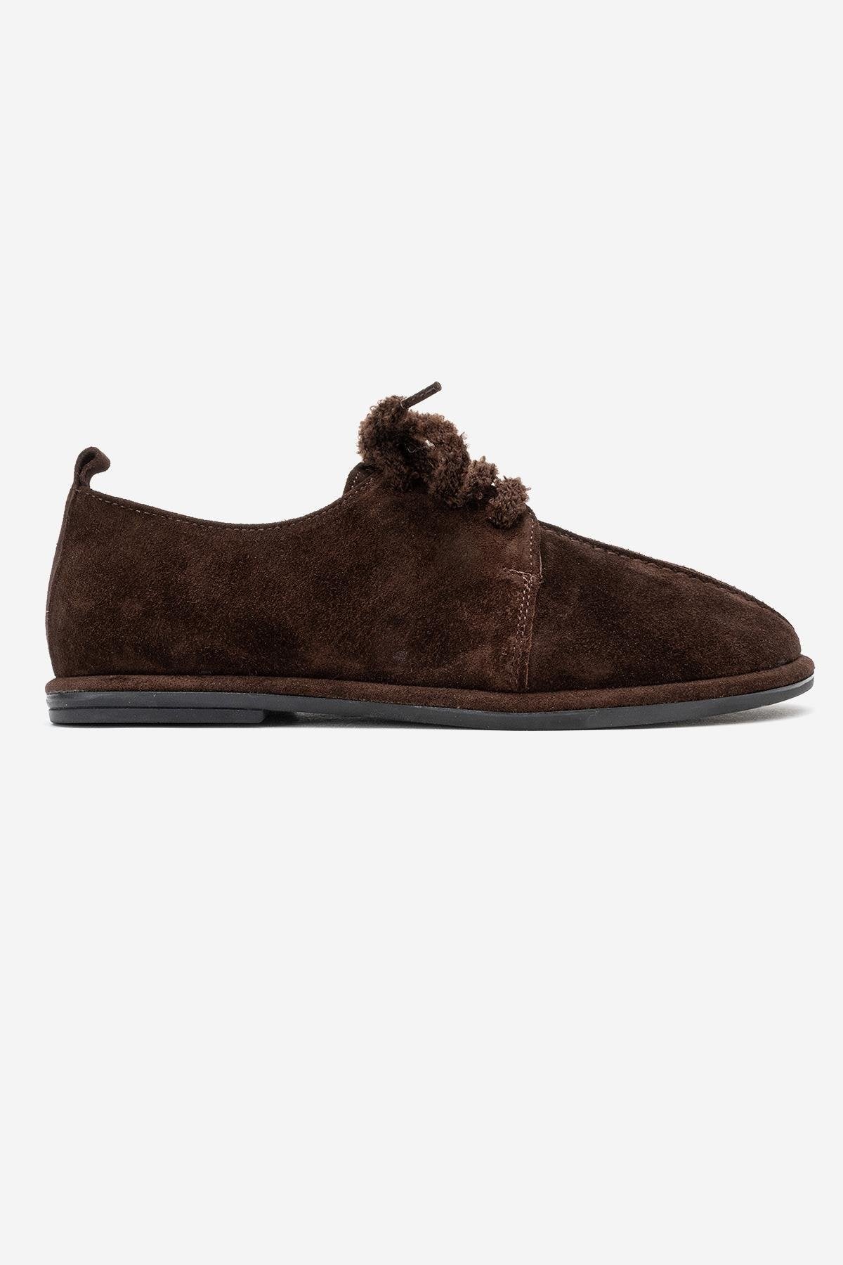 Denora - Zapatos de piel de ante marrón con cordones (Mujer)