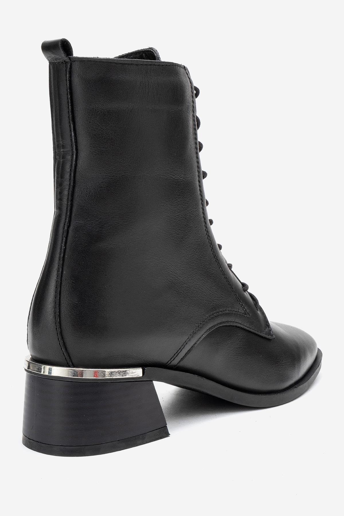 Avia - Bota de tacón cuadrado de cuero negro (Mujer)