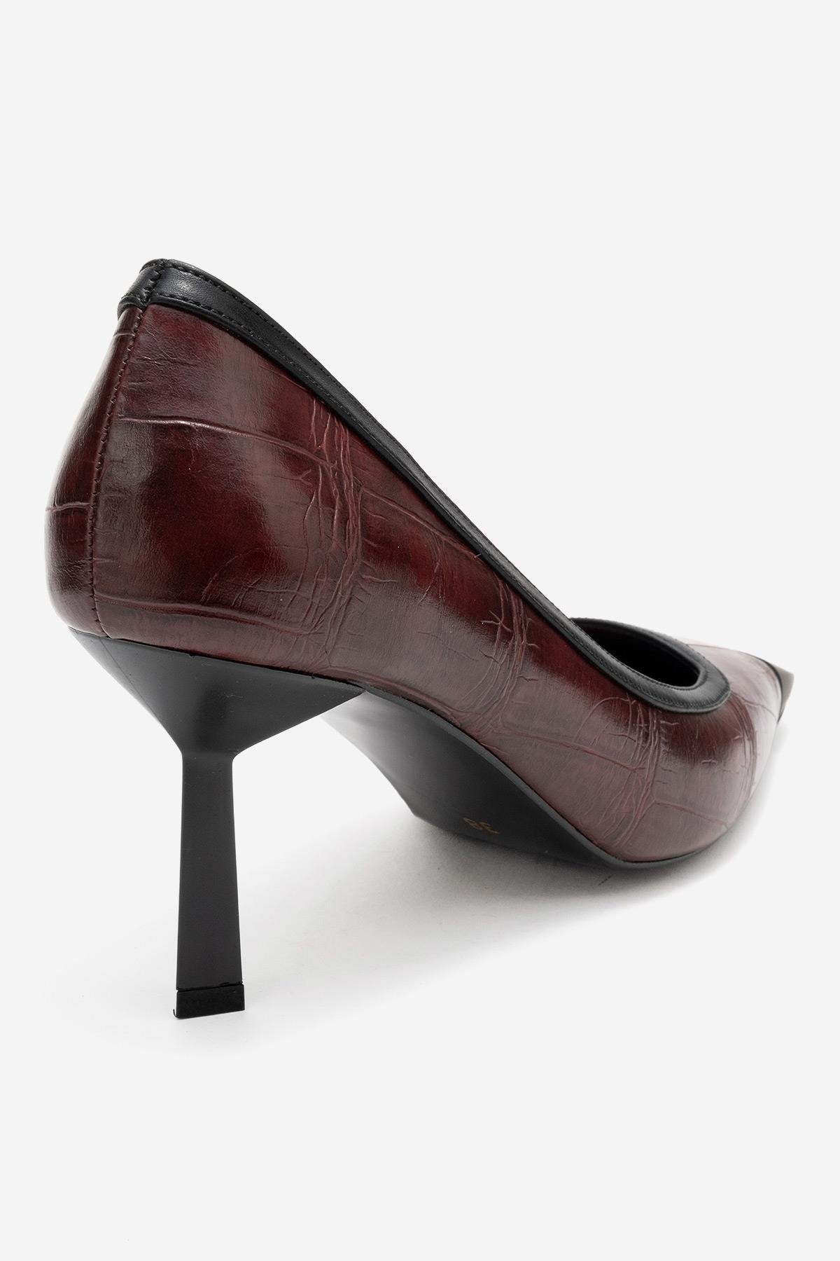 Rona - Burgundy Printed Pointed Toe Pump (Women)