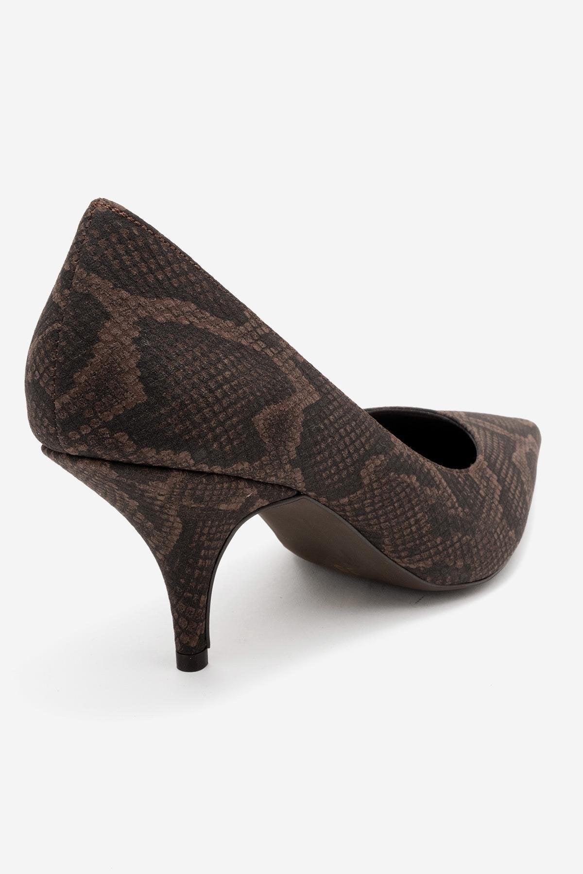 Marcus - Zapatos de tacón de punta con estampado marrón (Mujer)