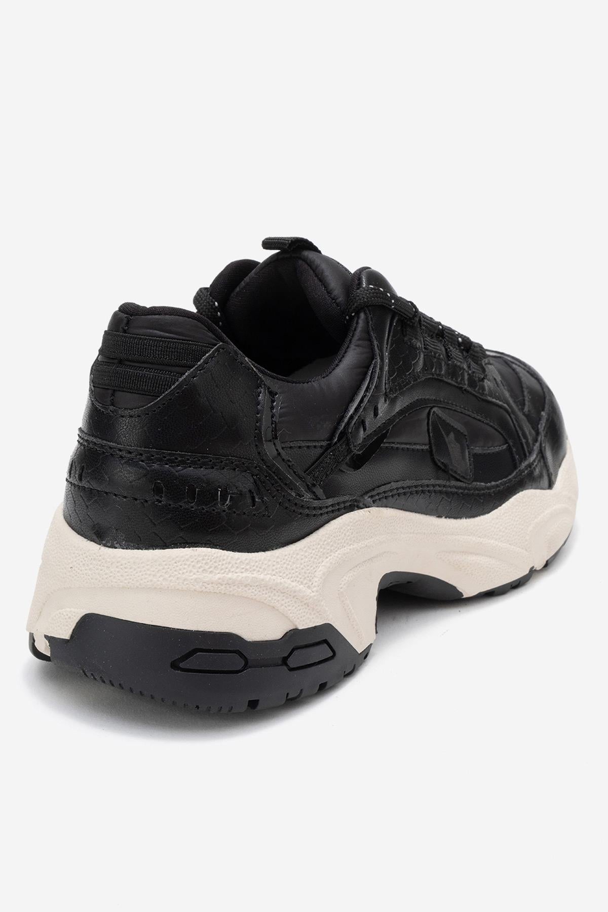 Bambi - Black Printed Scuba Sneakers (Women)