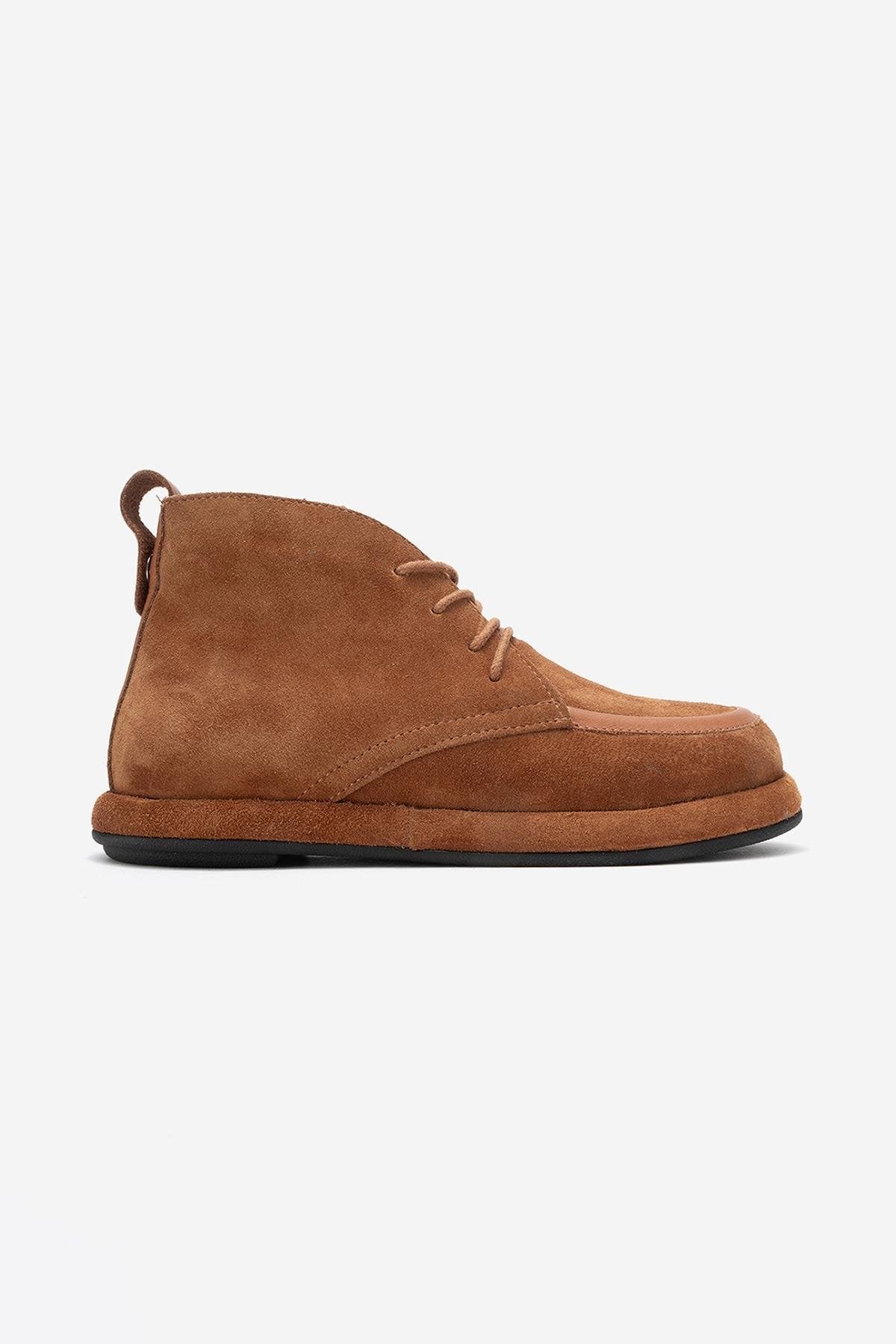 Martas - Bota de cremallera de ante coñac (Mujer)