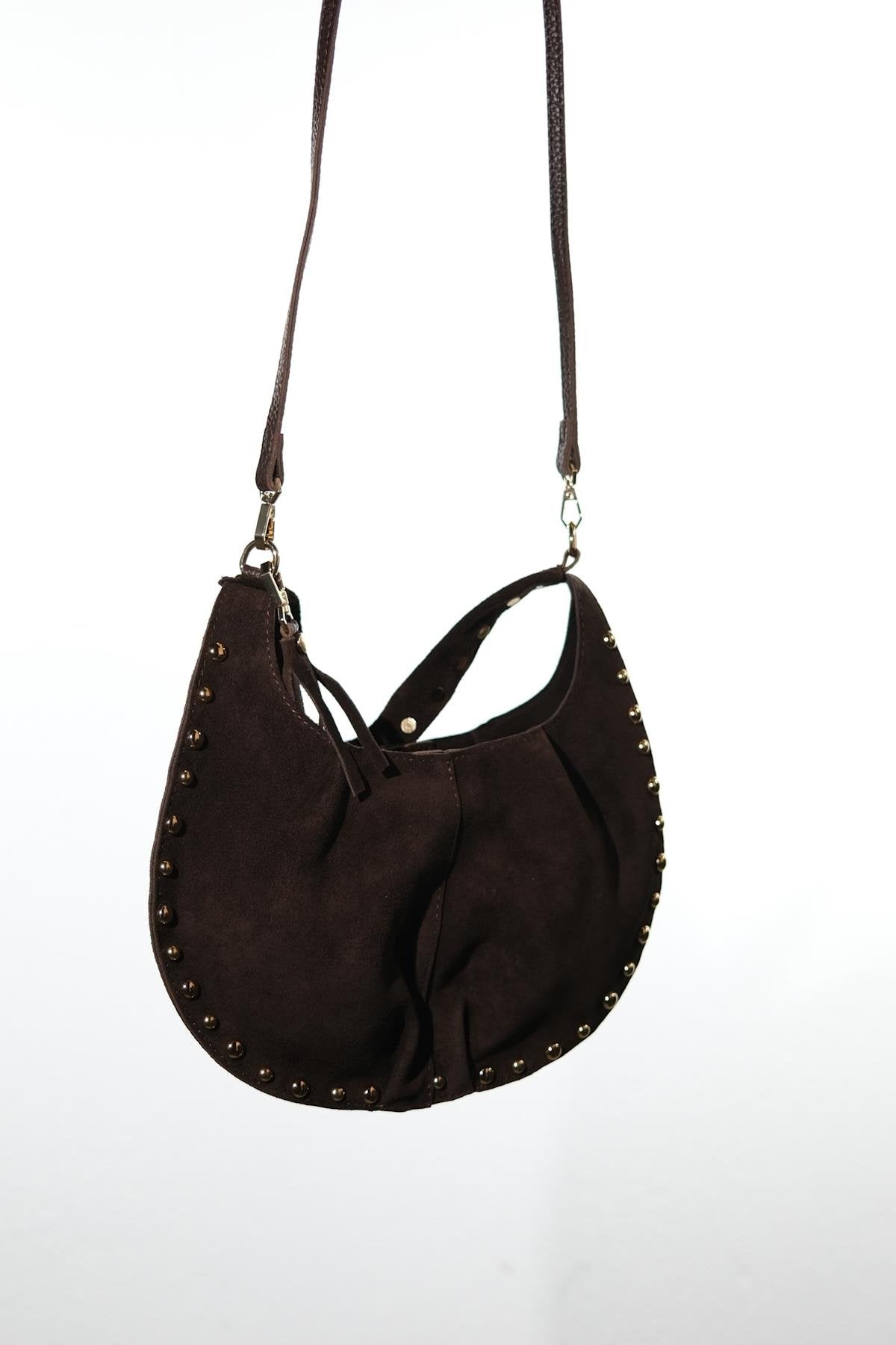 ANTINO - Bolso de Hombro de Cuero de Ante Coñac (Mujer)