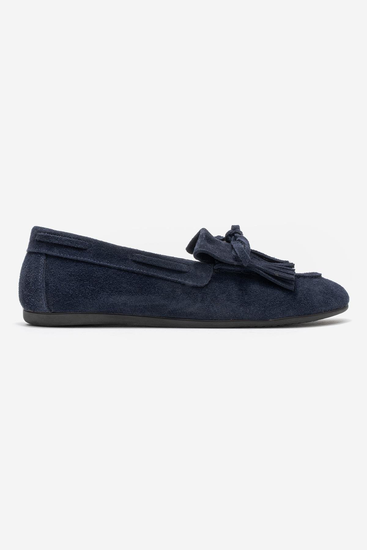 AXELI - Mocasín de borlas de ante azul marino (Mujer)