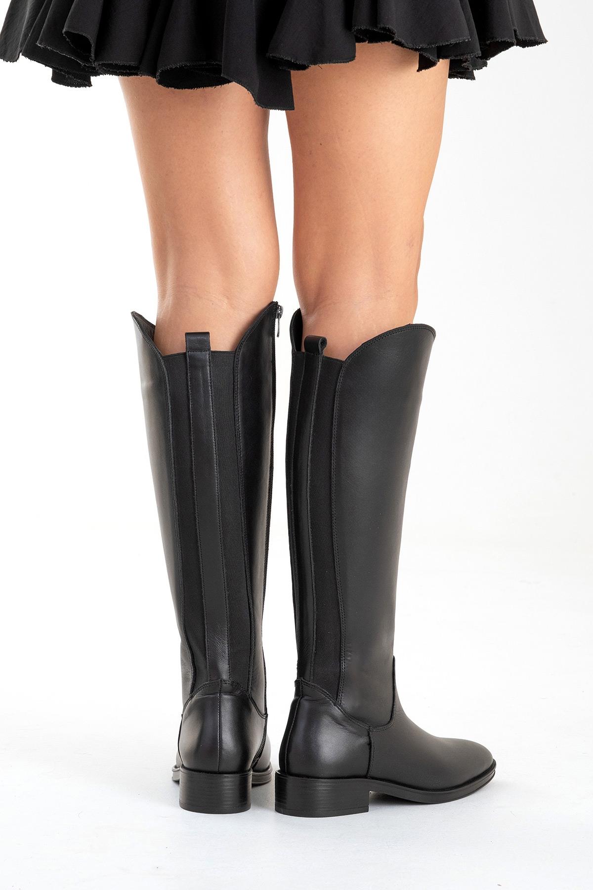 Ruiz - Bota alta de cuero negro (Mujer)