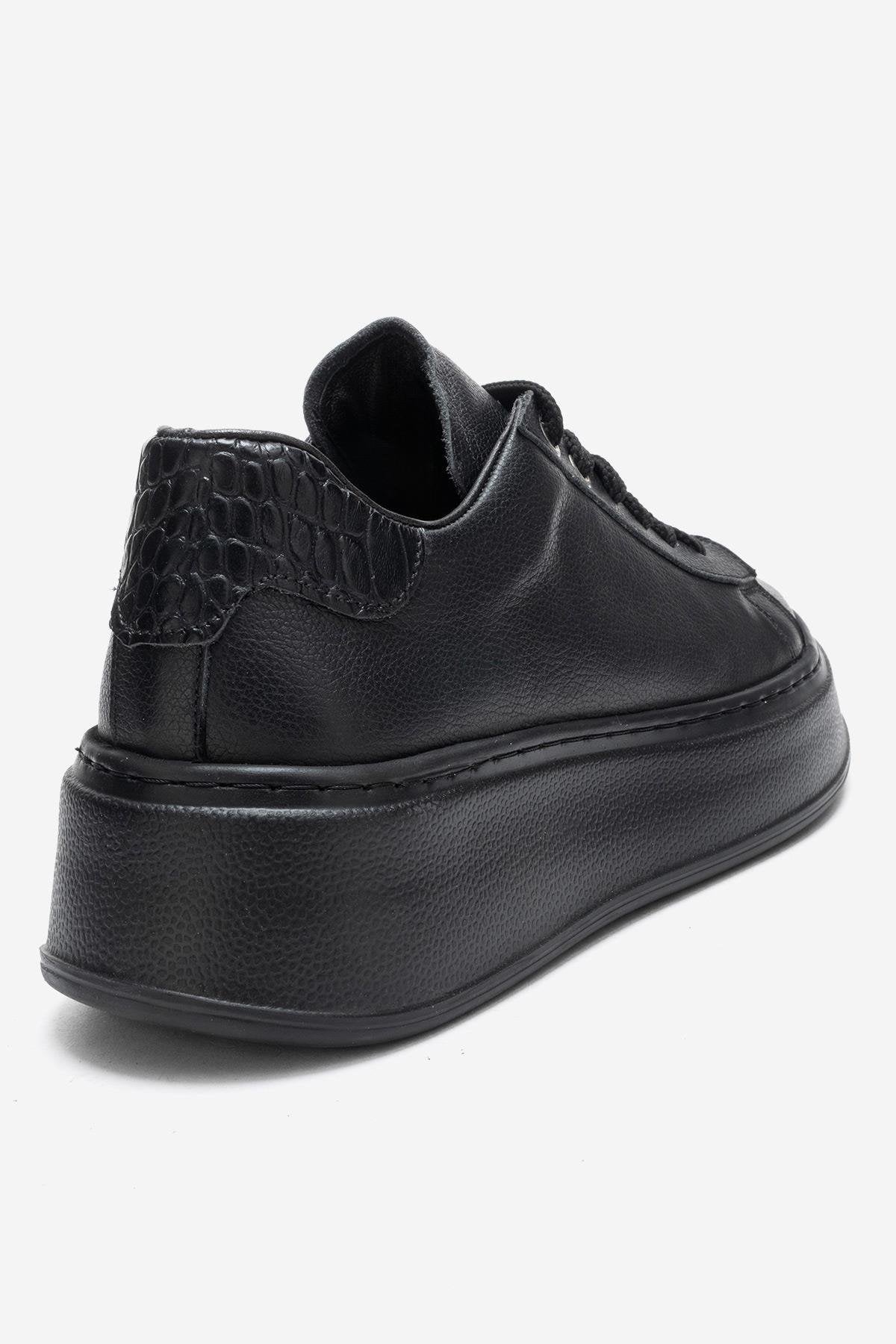 GUENO - Black Genuine Leather Sneaker (Women)